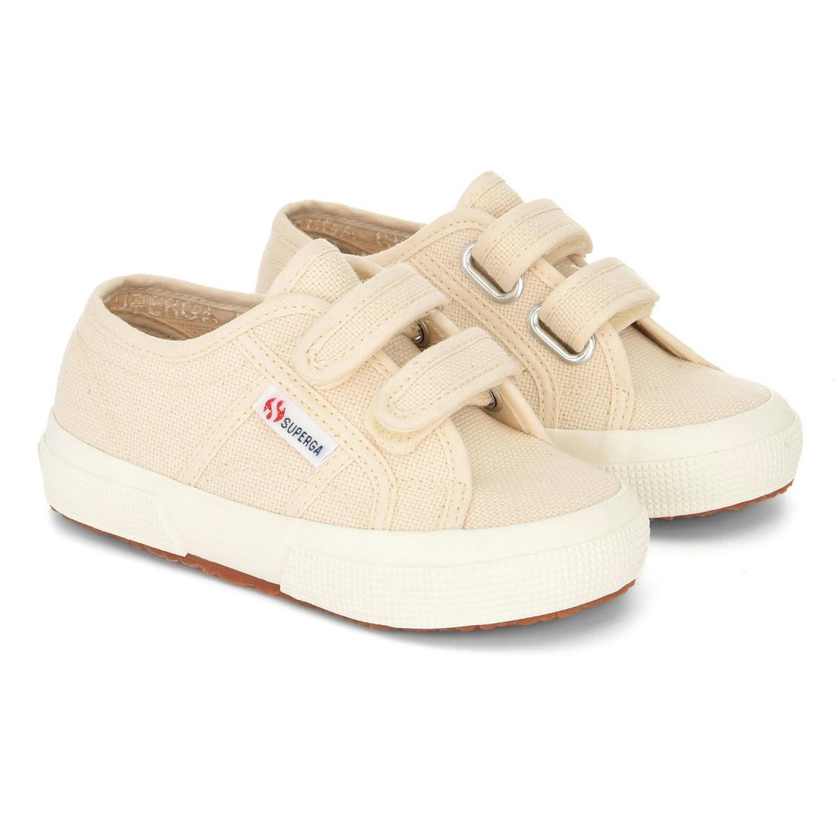 Superga Beige Childrens 2750 Jstrap Trainers - Raw/Avorio - 1.5 Uk - Raw/Avorio - 100% Mixed