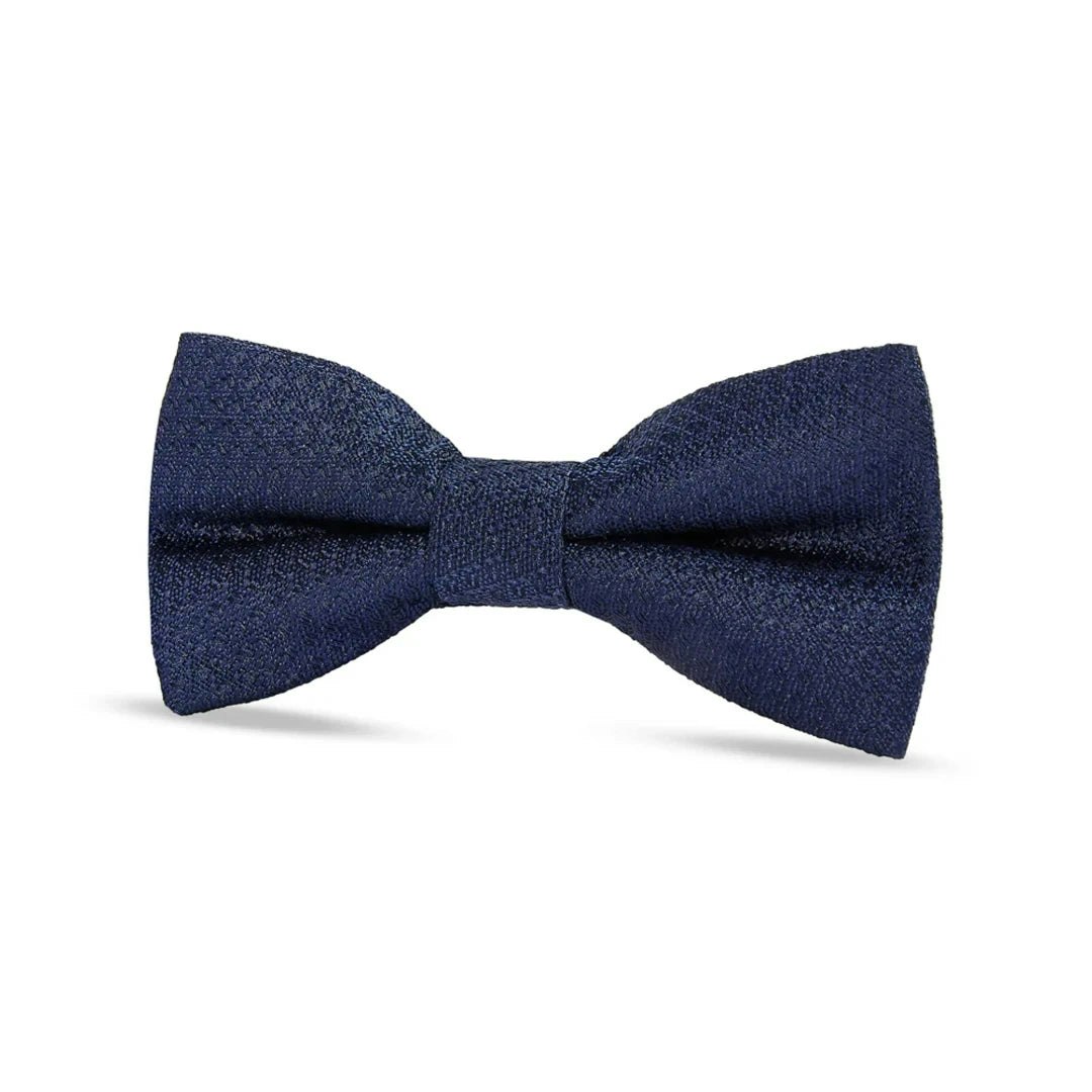 Paul Andrew Boys Textured Satin Silk Bow Tie - Navy