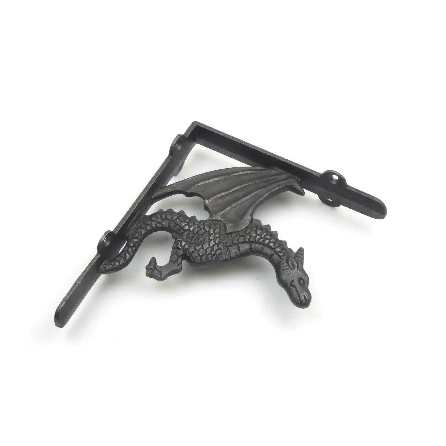 - OakcraftsPair Of Antique Cast Iron Winged Dragon Shelf Brackets150mm X 180mm - Image 2