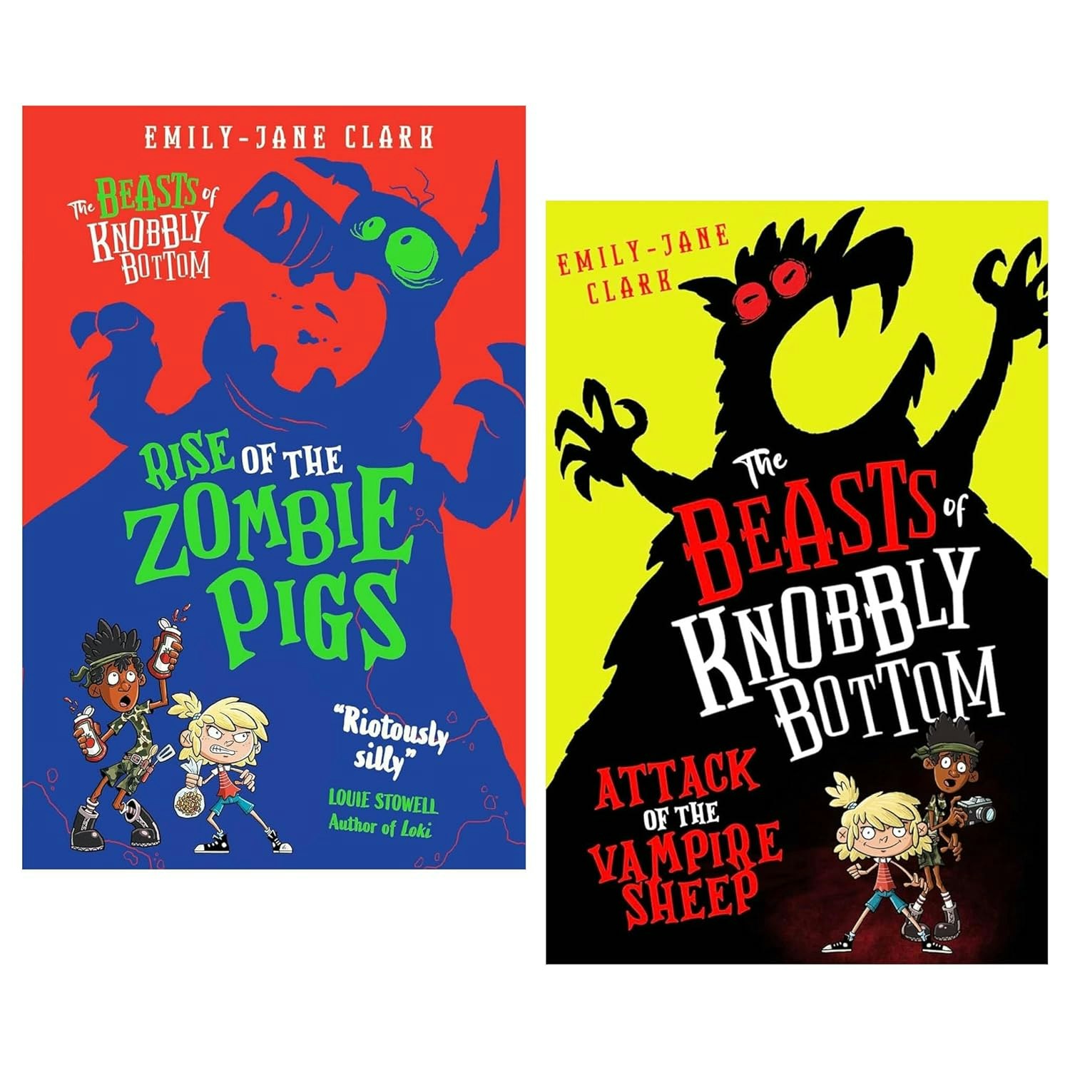 Scholastic The Beasts Of Knobbly Bottom 2 Book Set Attack Of The Vampire Sheep & Rise Of The Zombie Pigs