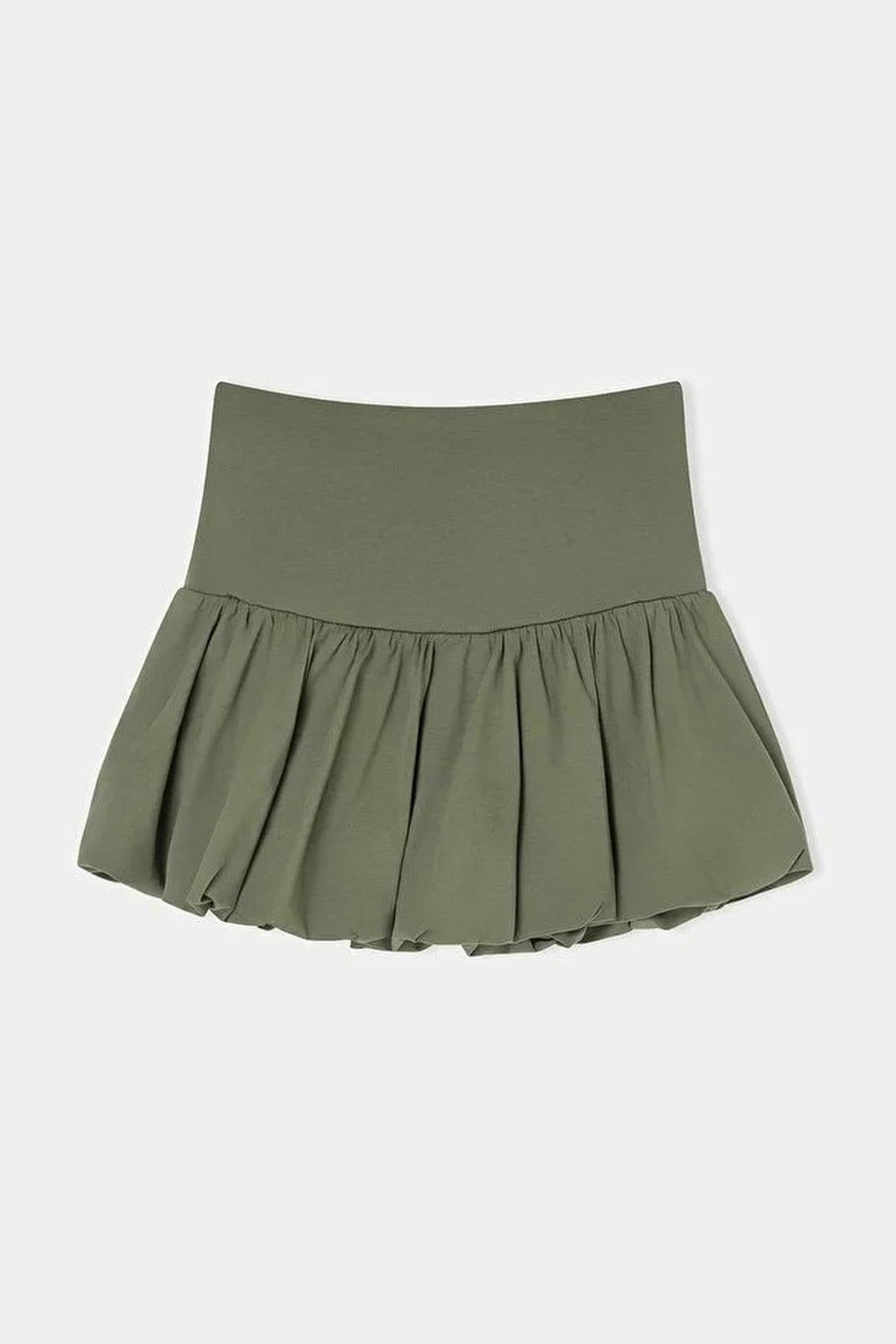 Wovcor Mini Cotton Stretch Knit Skirt - Khaki - Xs