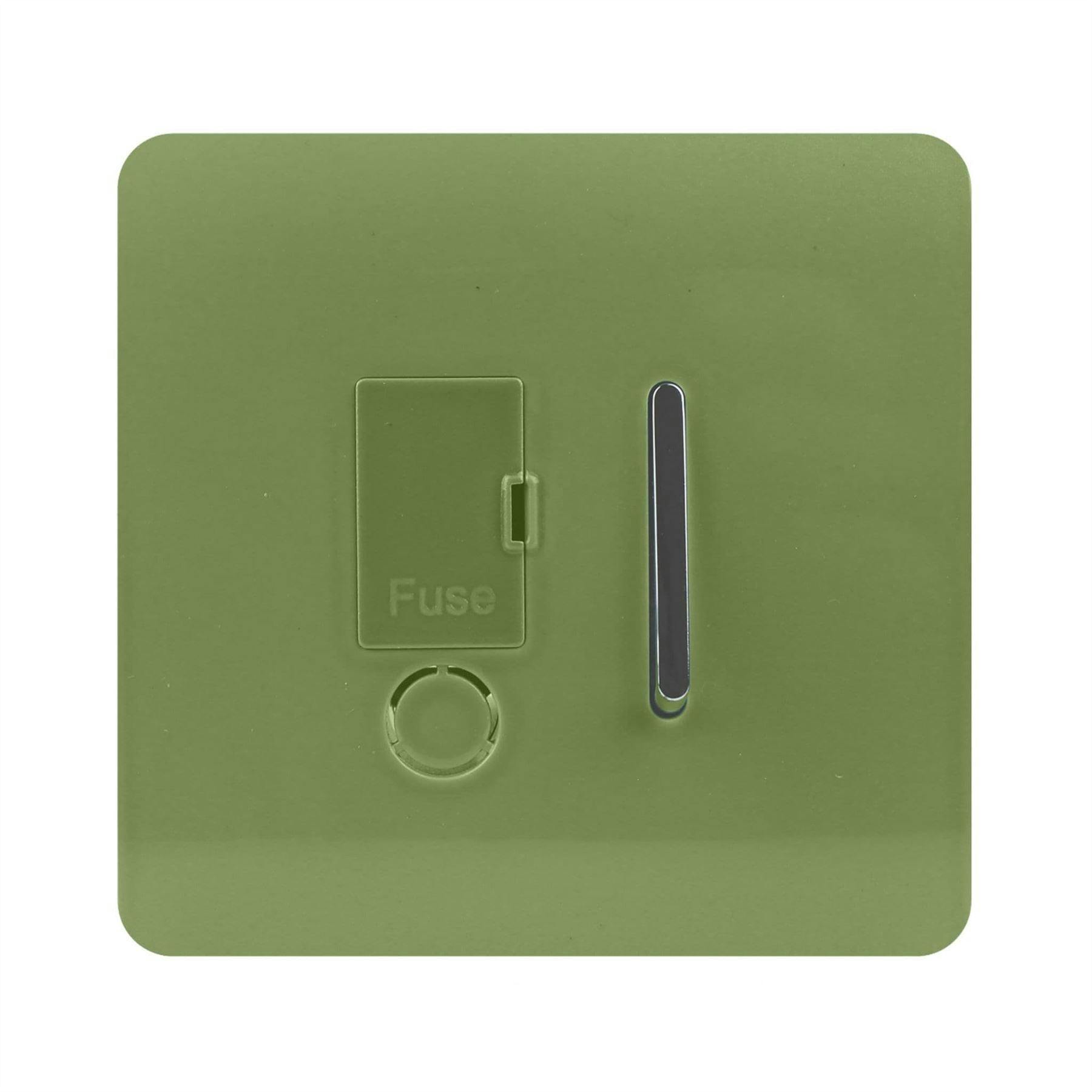 Trendi Switch Green 13 Amp Fused Spur With Flex Outlet In Moss