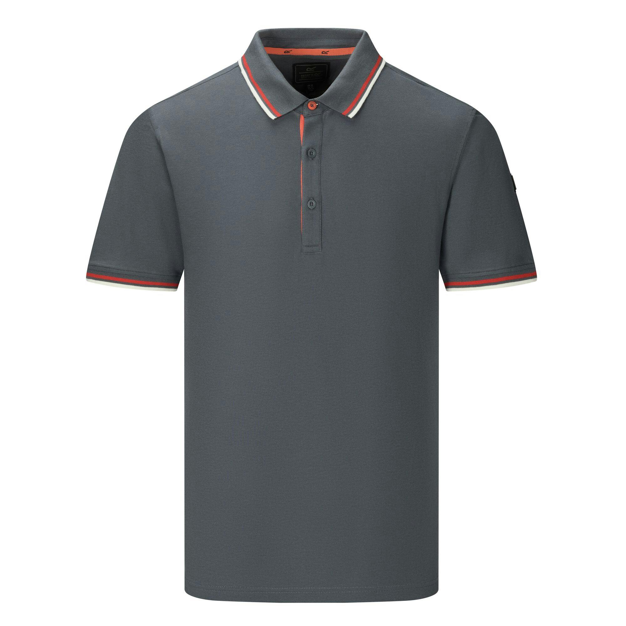 Regatta Men's Dark Adryan Polo Shirt - Storm - M - Storm - 95% Cotton/5% Elastane