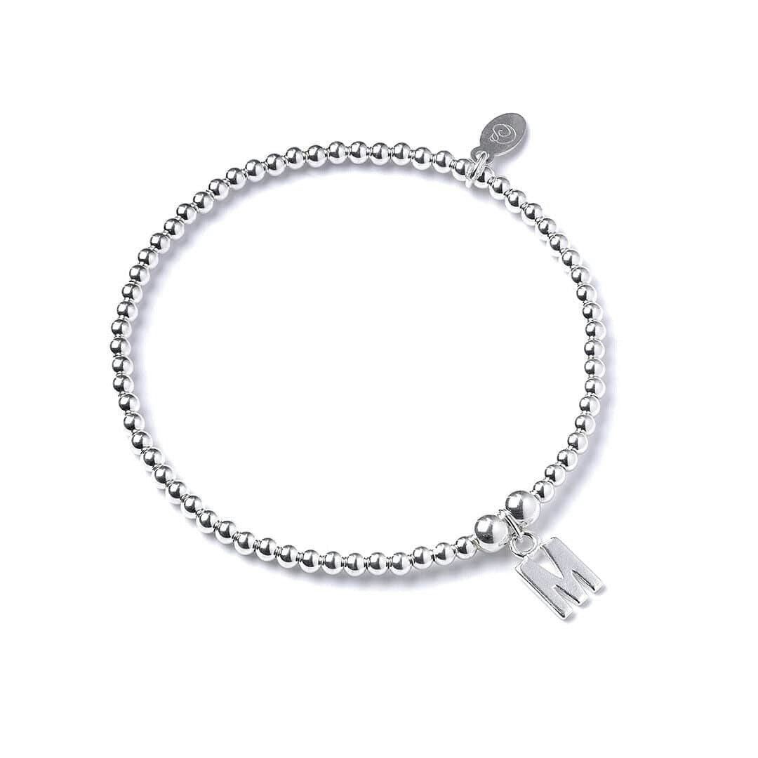 Mylee London Silver Letter Initial Sterling Ball Bead Bracelet - Yes - M