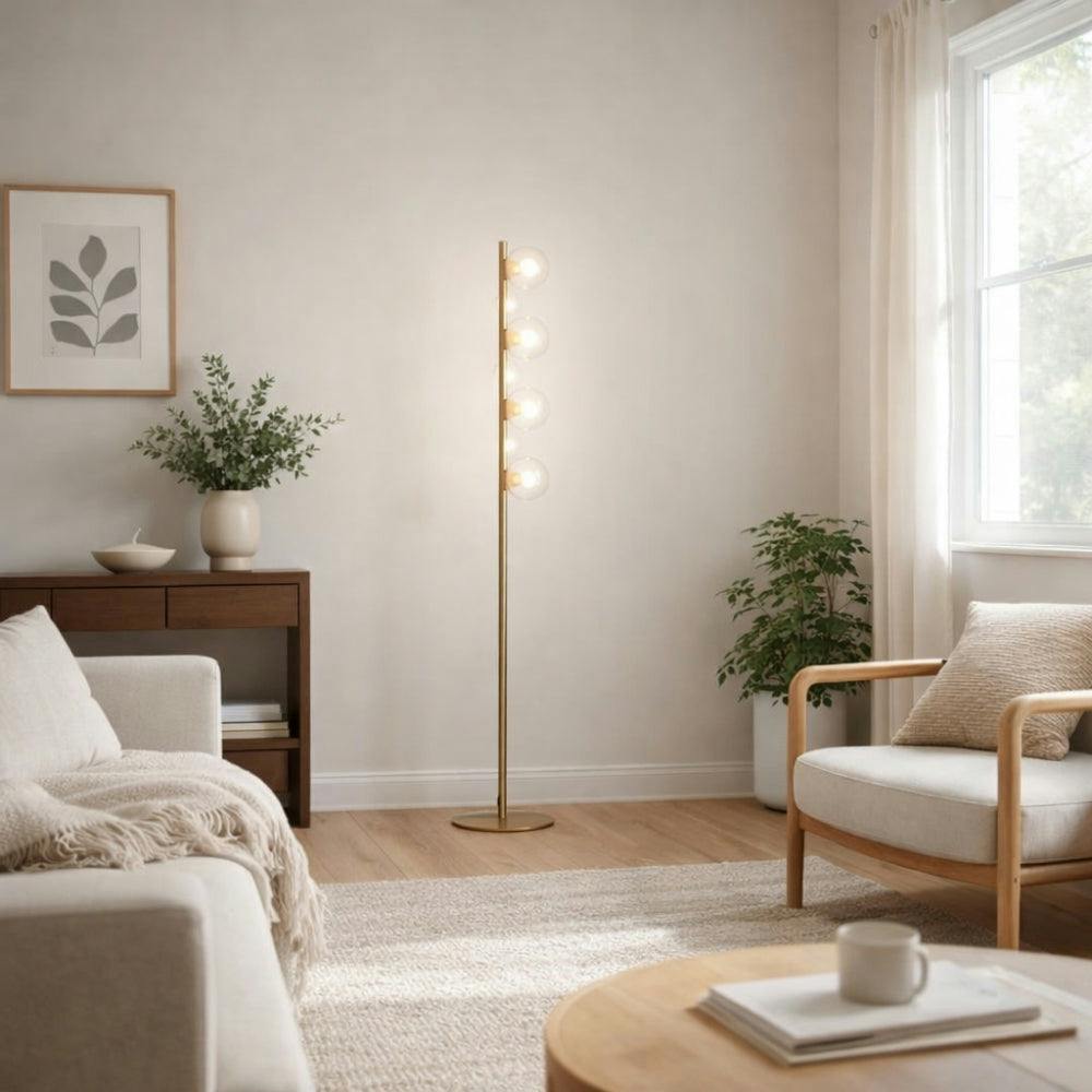 Pagazzi Lighting Light Pagazzi Ing Ophelia 4- Warm Brass Floor Lamp