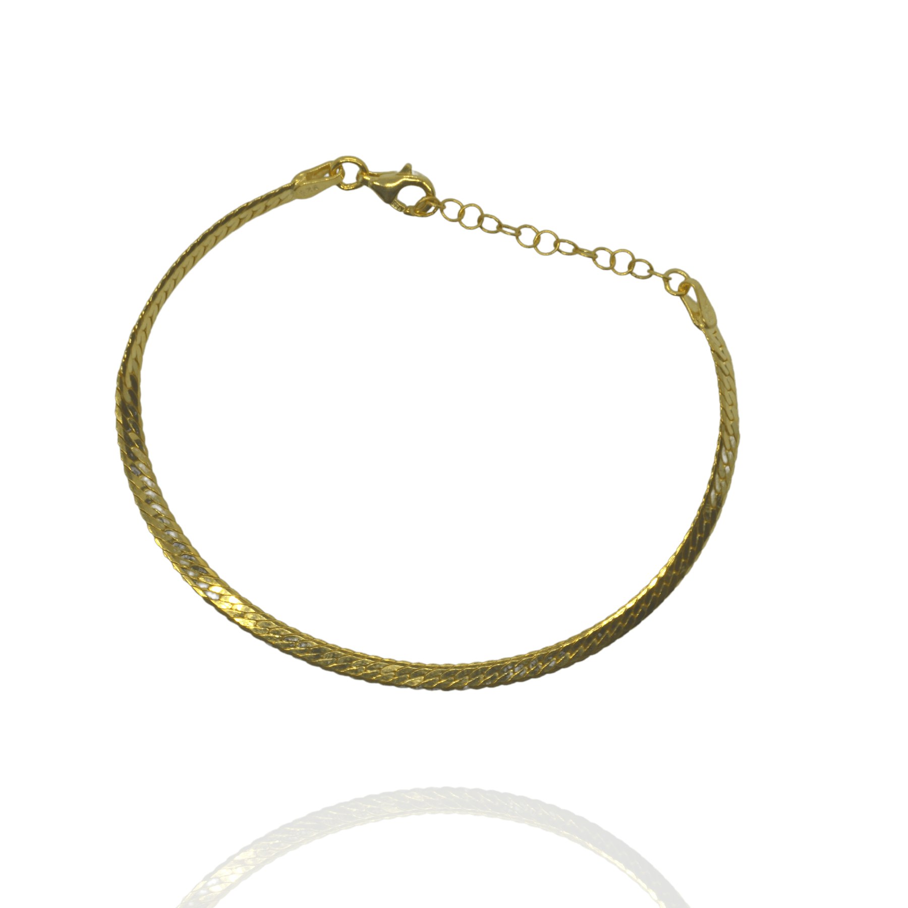 Spero London Silver/Gold Italian Sterling Herringbone Bracelet