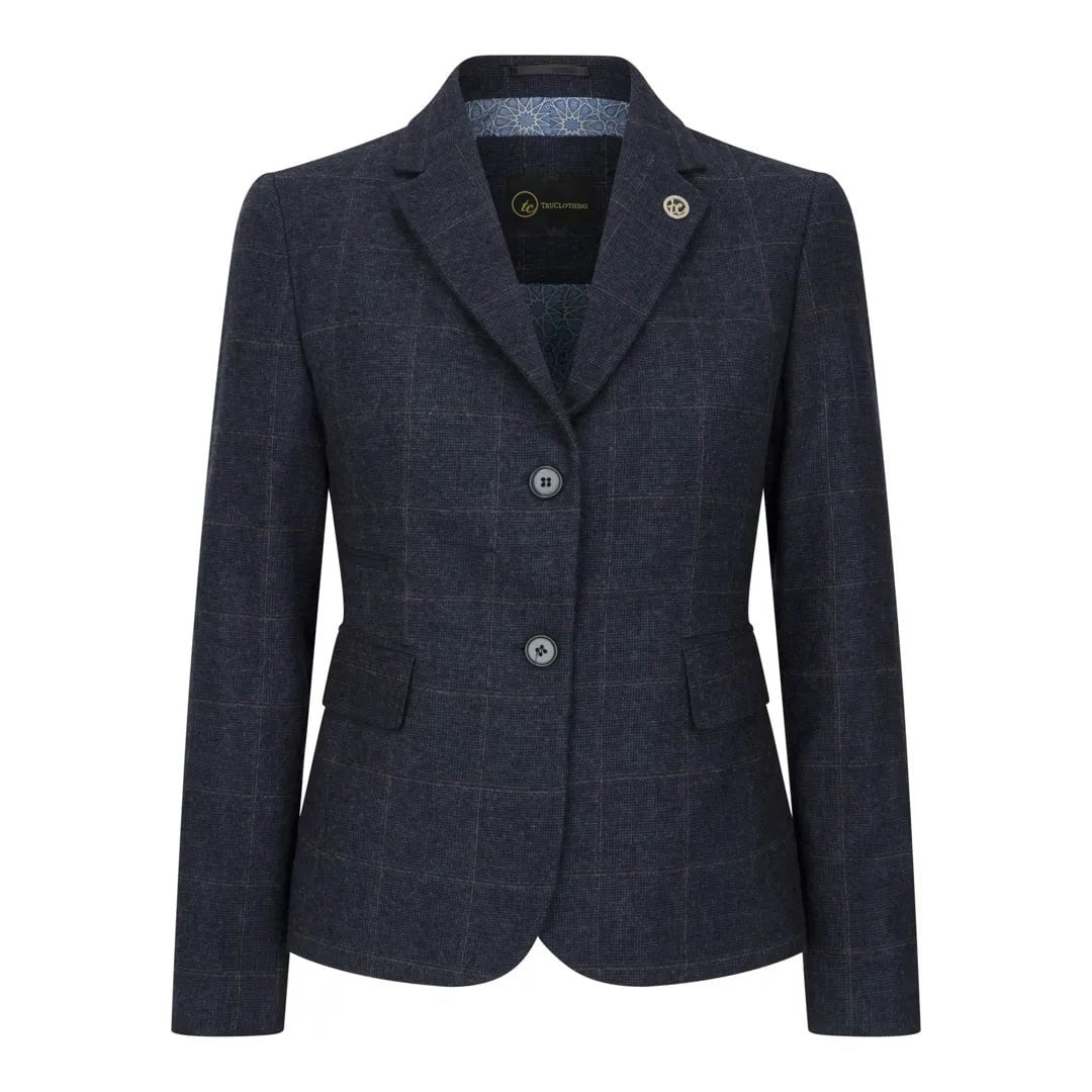Truclothing Women's Blue Tpstz72 - Navy Tweed Blazer Waistcoat - Uk 16 - Blazer