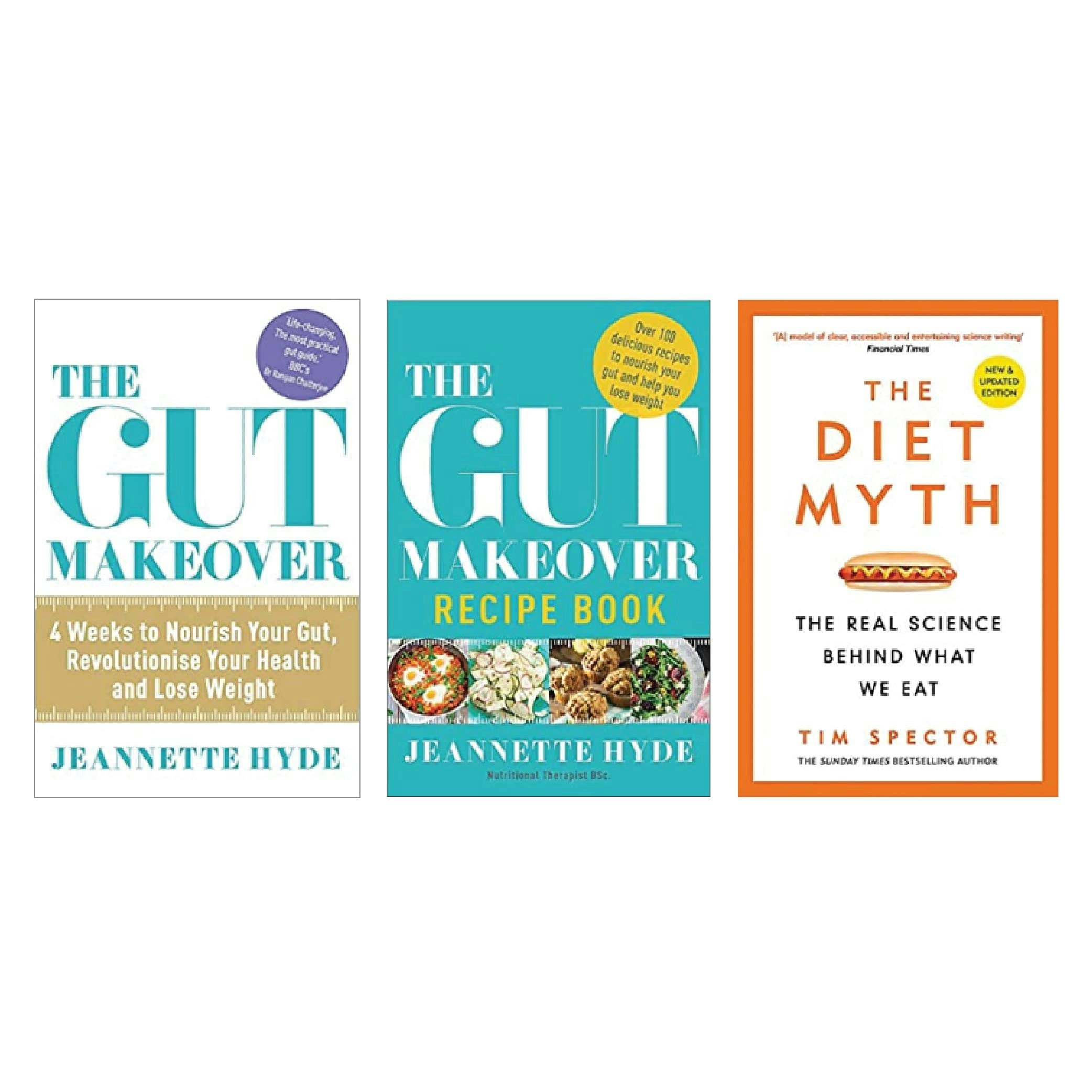 Various Publishers The Gut Makeover, The Gut Makeover Recipe Book, The Diet Myth 3 Books Collection Set