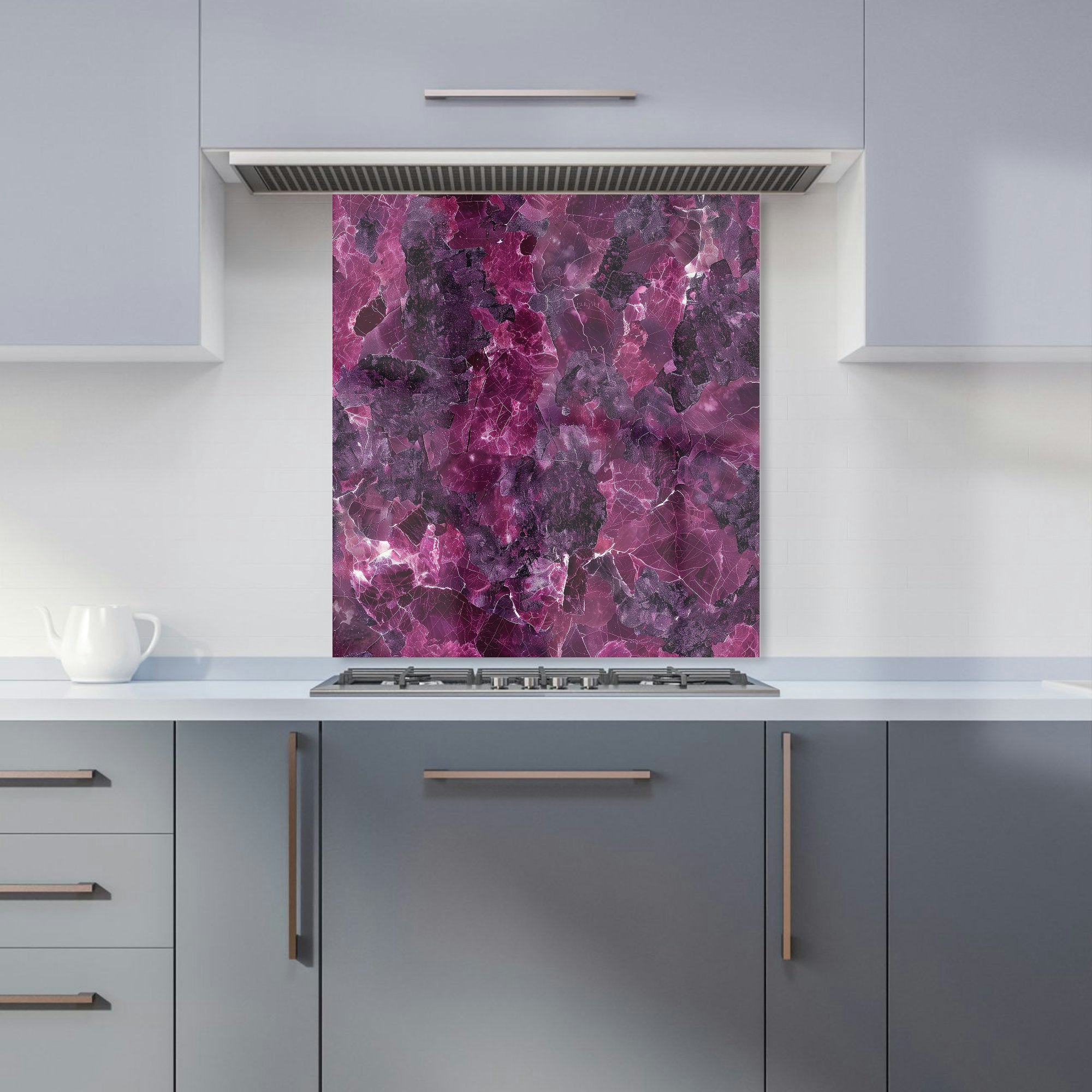 Rackhams - Designer Cherry Quartz Effect Kitchen Splashback - W600mm X H650mm