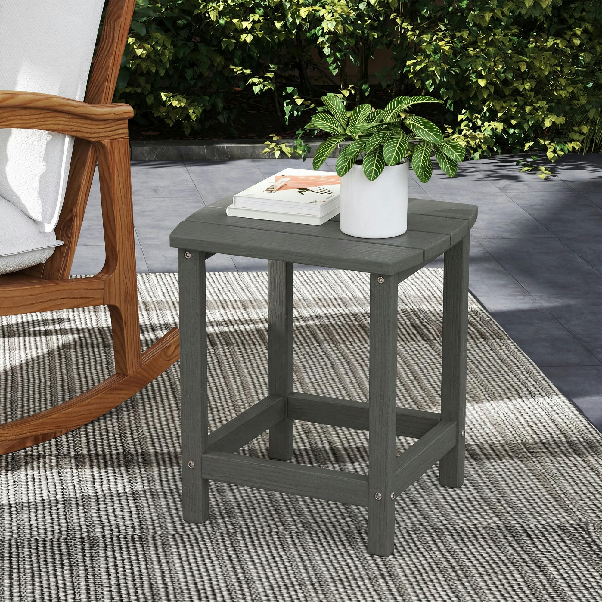 Outsunny Grey Outdoor Side Table, Adirondack Side Table, Indoor Outdoor, - 37 - 1