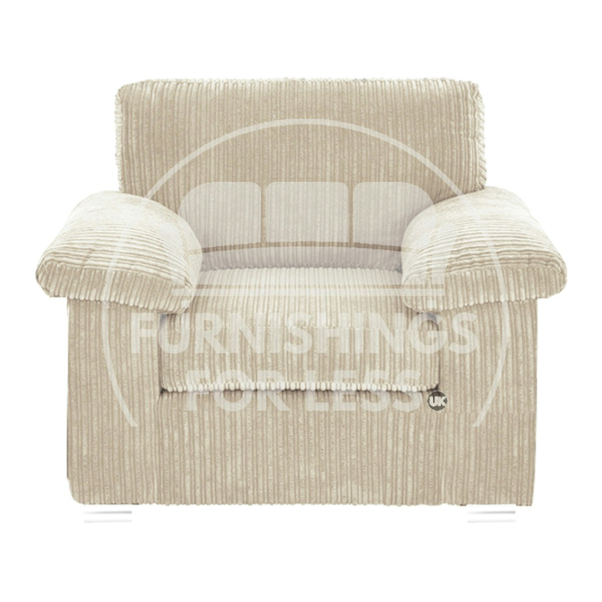 Rackhams Cream Delta Full Jumbo Cord Single Seater Armchair
