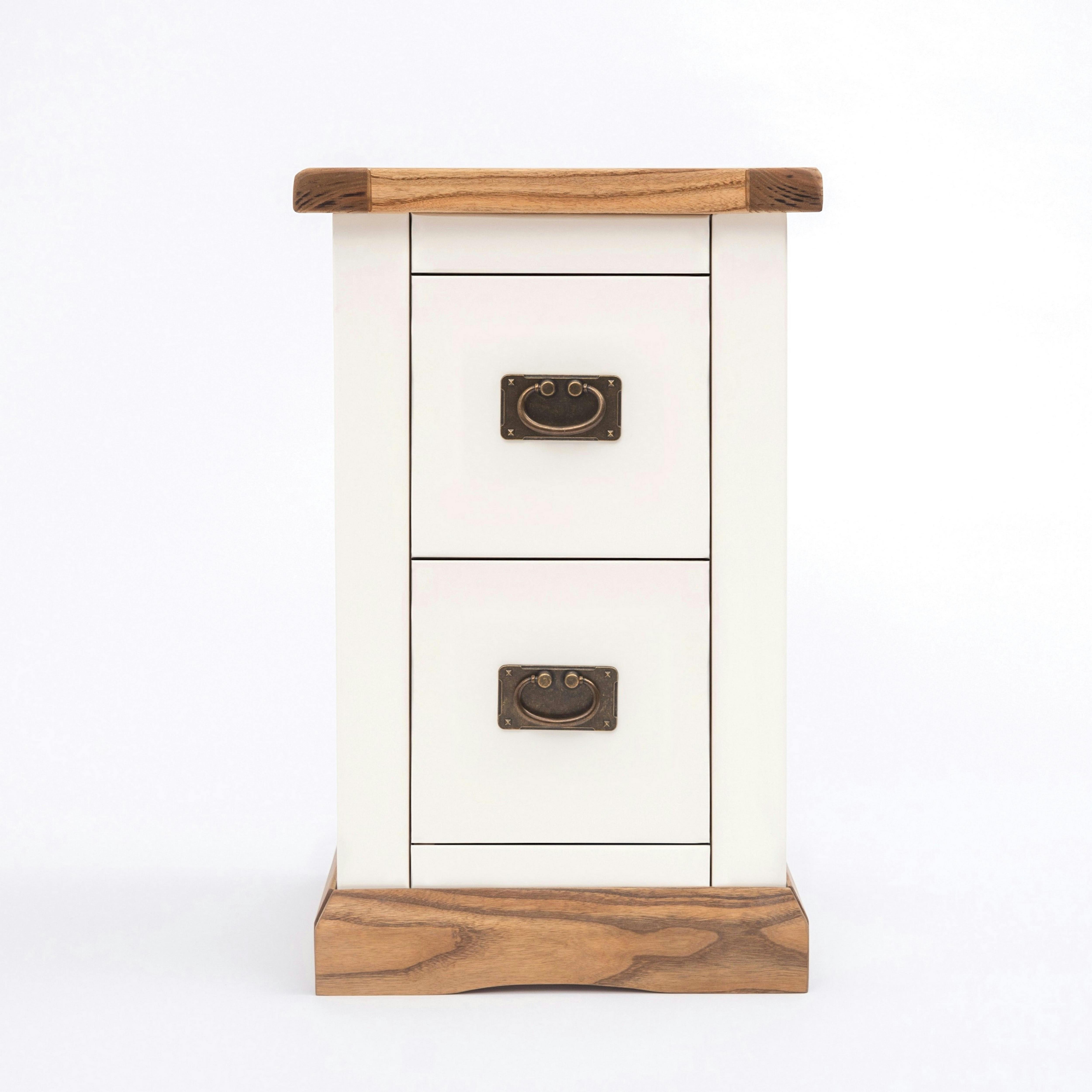 Rackhams White Tropea 2 Drawer Petite Bedside Table - Off
