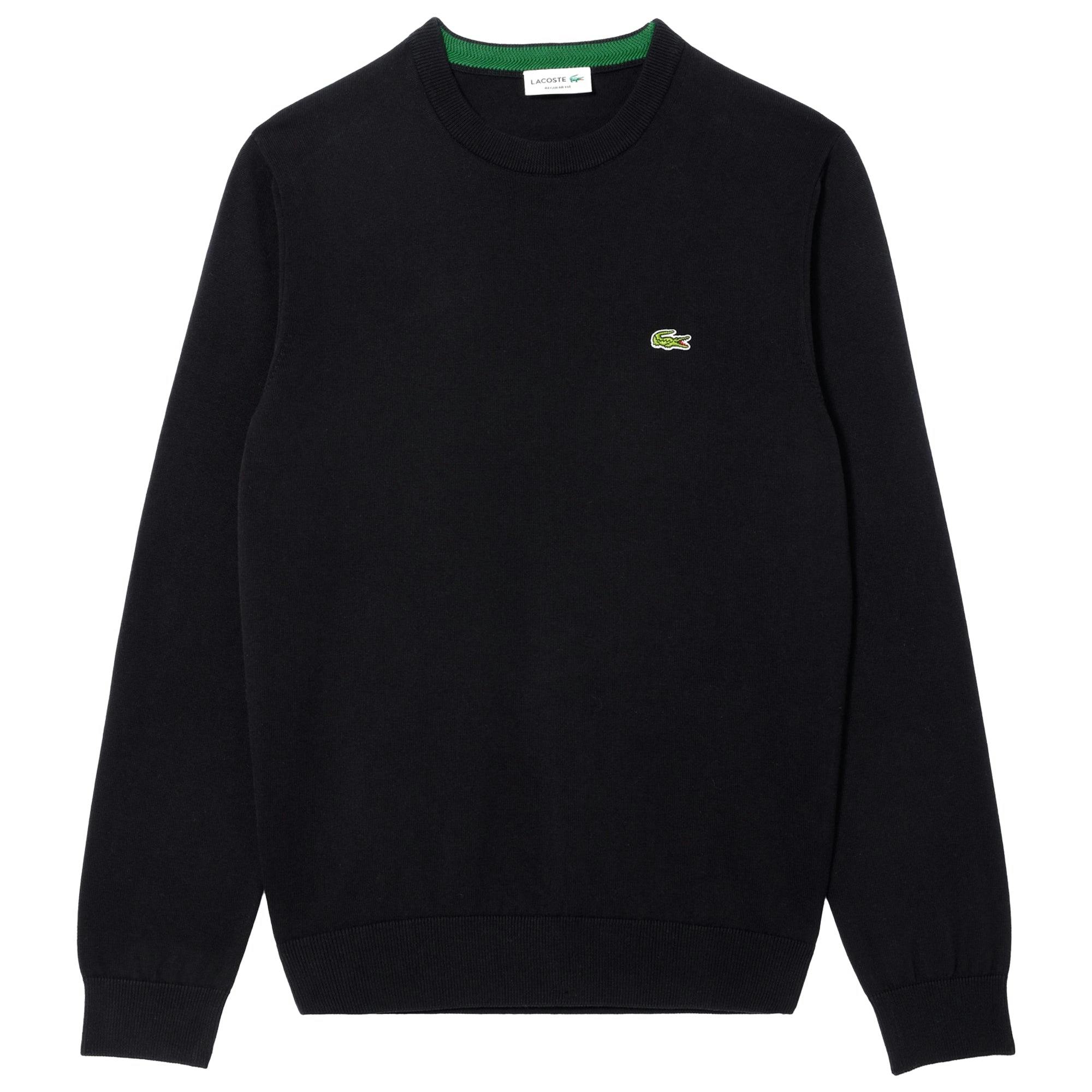 Lacoste Black Ah1985 Cotton Crew Knit - X-Large