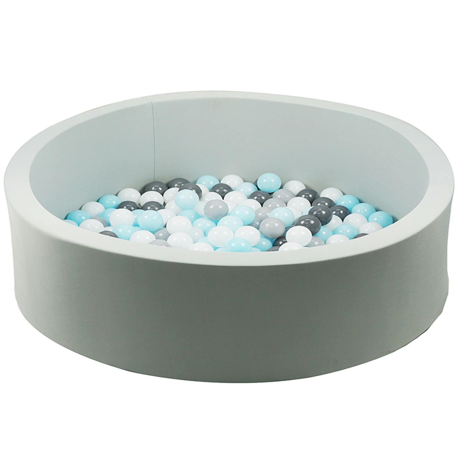 Gr8 Home Grey Soft Foam Ball Pit With 200 Balls 90Cm Toddler Play Pool