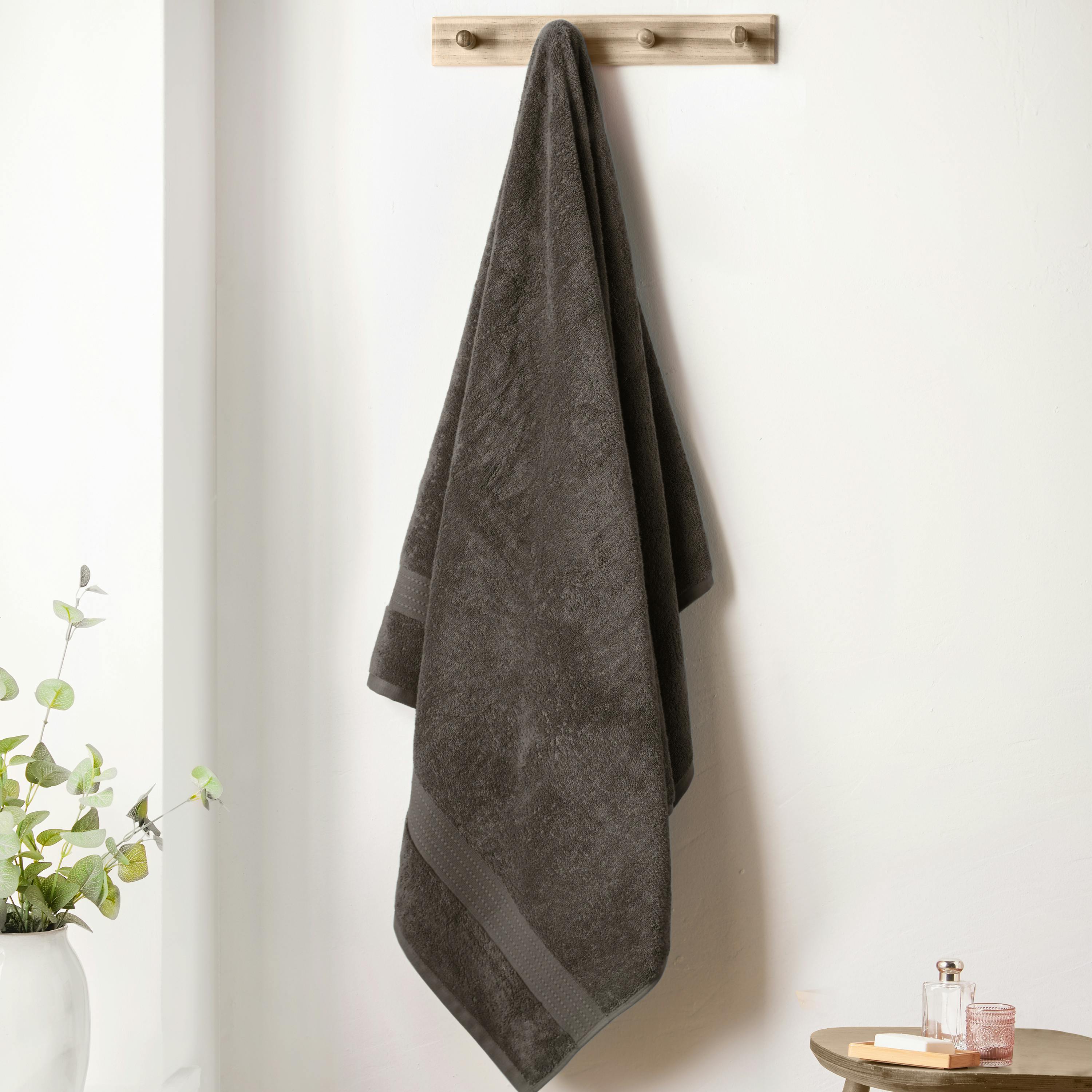 Rackhams Grey Supima Cotton Towel Charcoal - Hand Towel - Charcoal