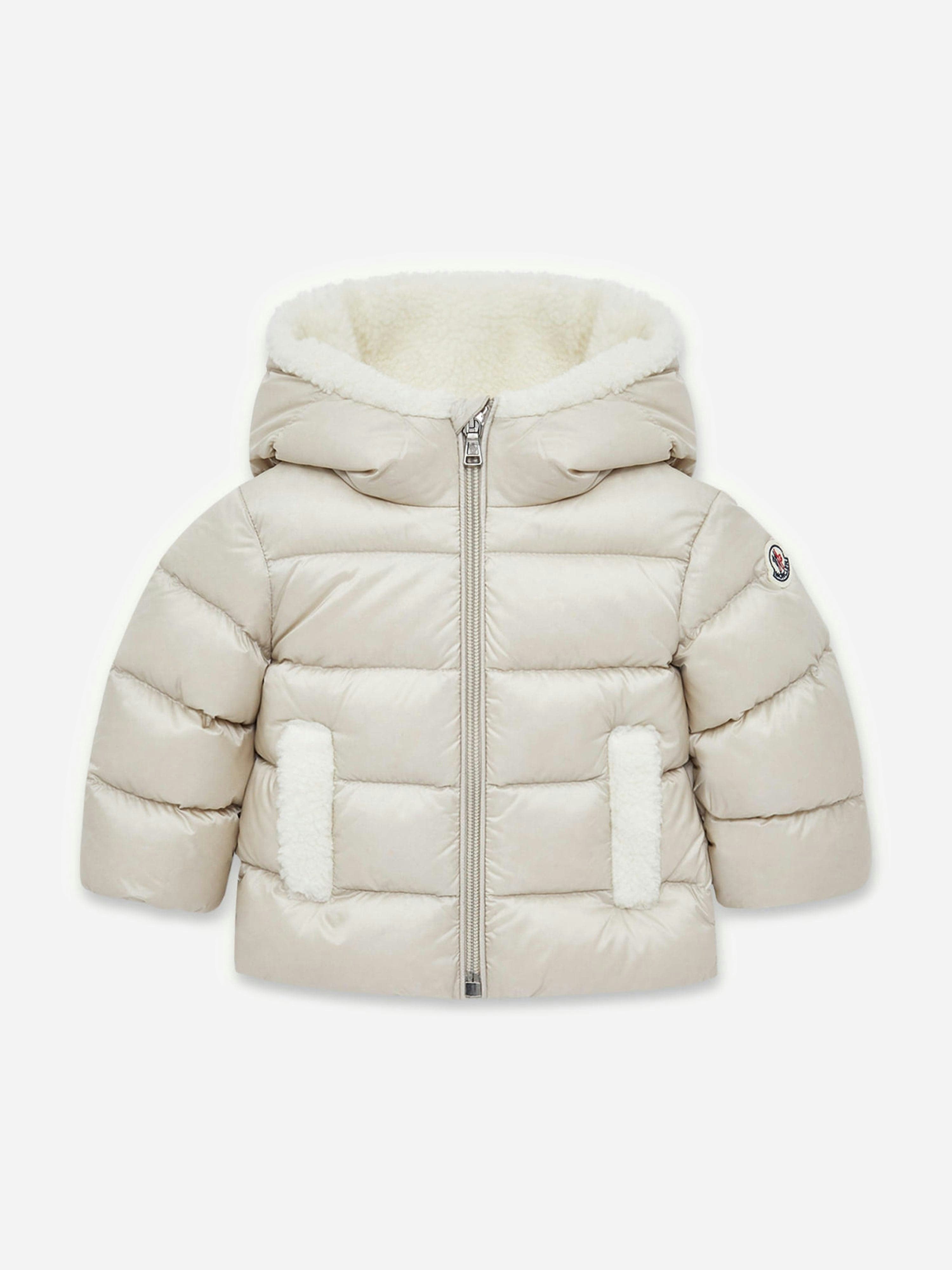 Moncler Enfant Beige Baby Down Padded Borgan Jacket In - 3 - 6 Mths