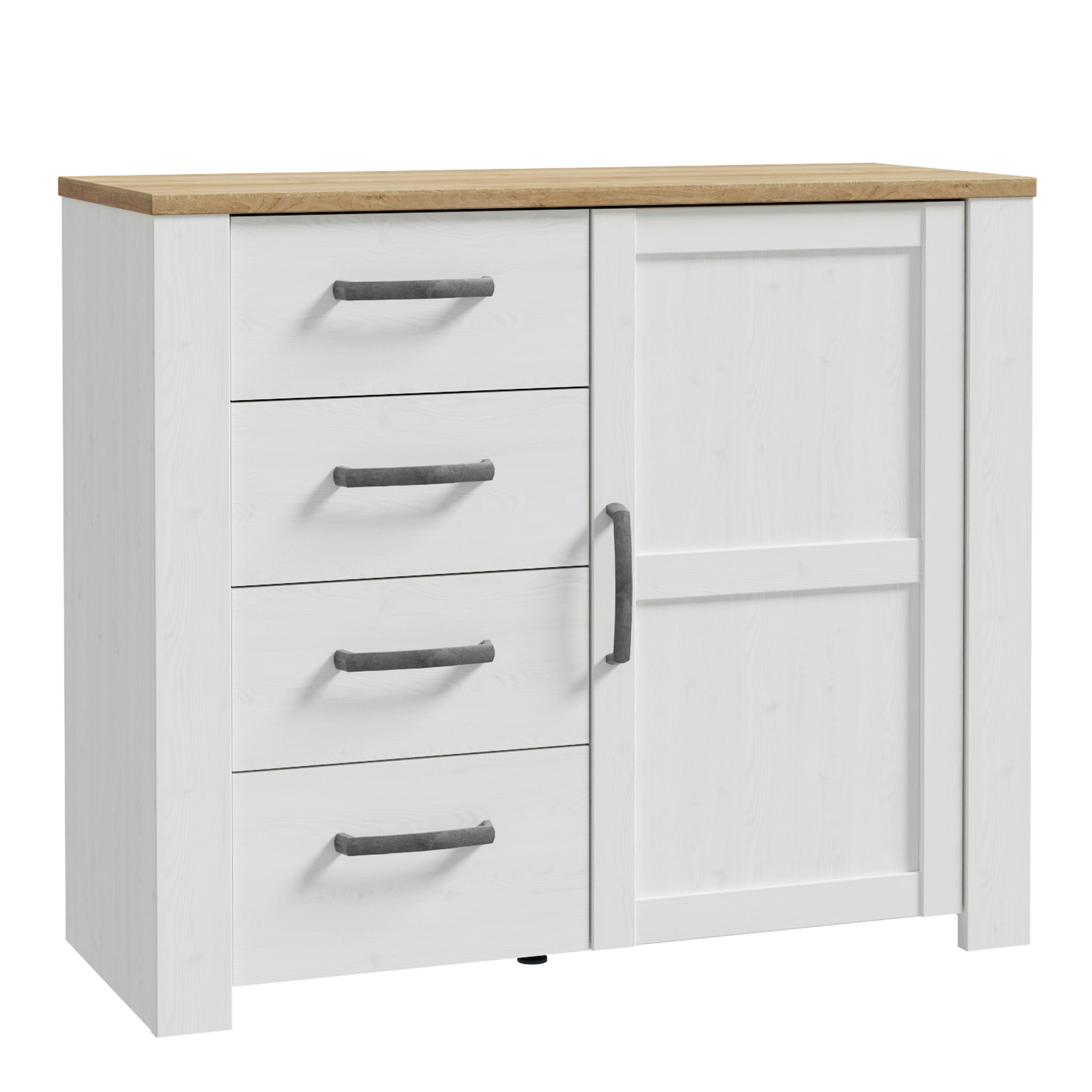 B&Q - Bohol 1 Door 4 Drawer Chest In Riviera Oak/white - Image 4