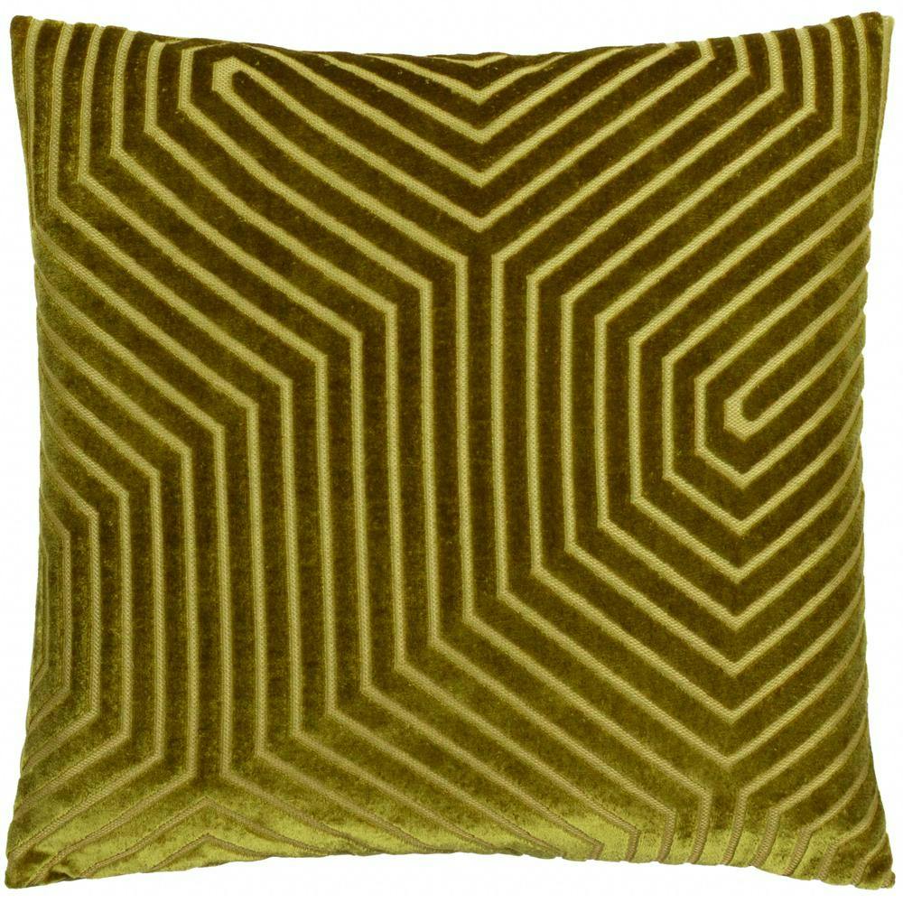 Rackhams Evoke Cut Cushion Cover - Olive - 55Cm X 55Cm - Olive - 100% Polyester