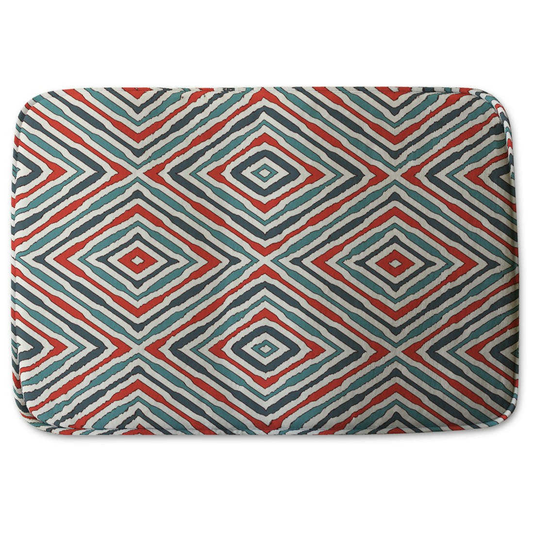 Benjamin Tate Design Bathmat - Repeated Squares And Rhombuses Ornamental Abstract Tribal Motif (Bath Mats) 50Cm X 80Cm