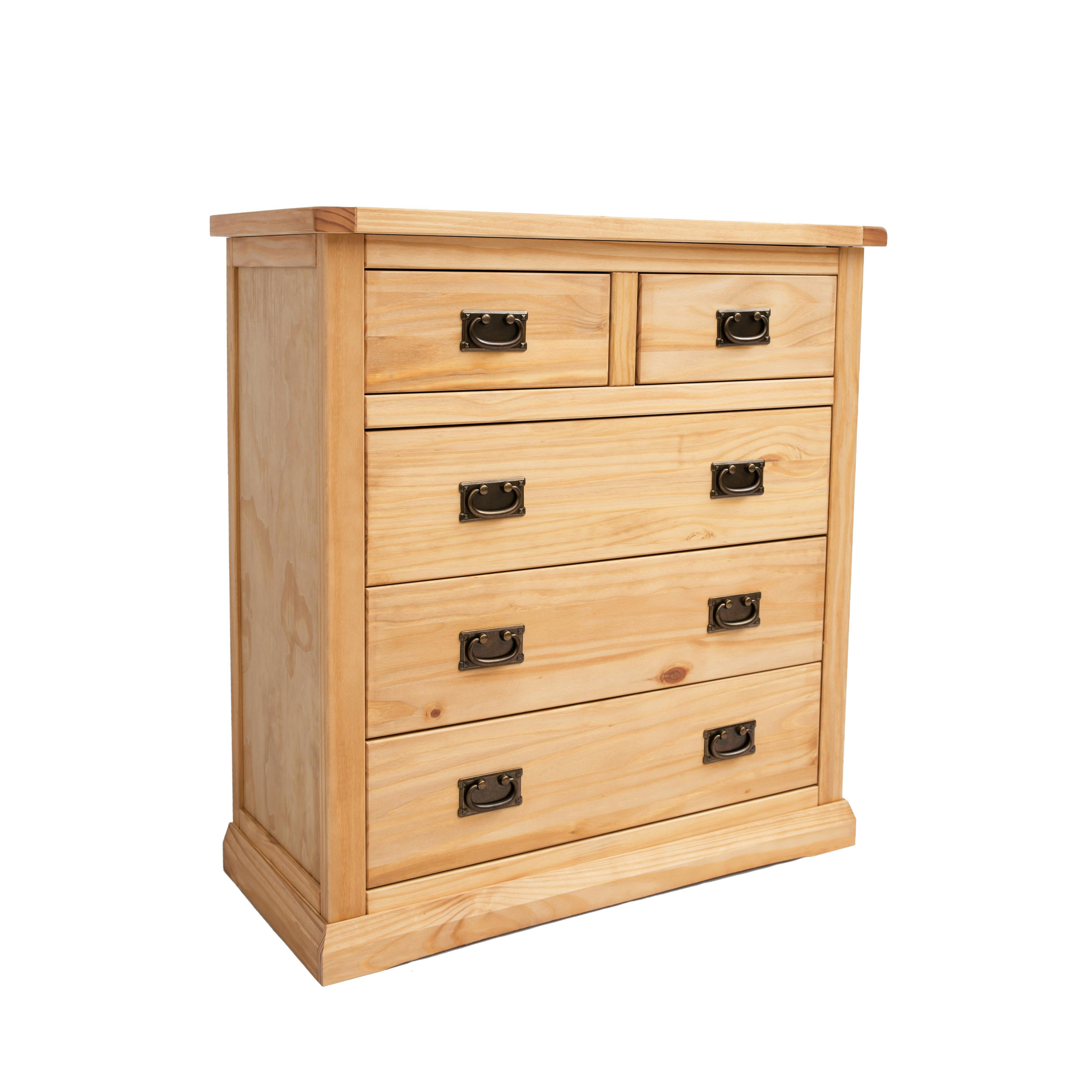 Cabinet Bits Light/Brown Lucca 5 Drawer Chest Of Drawers Bras Drop Handle