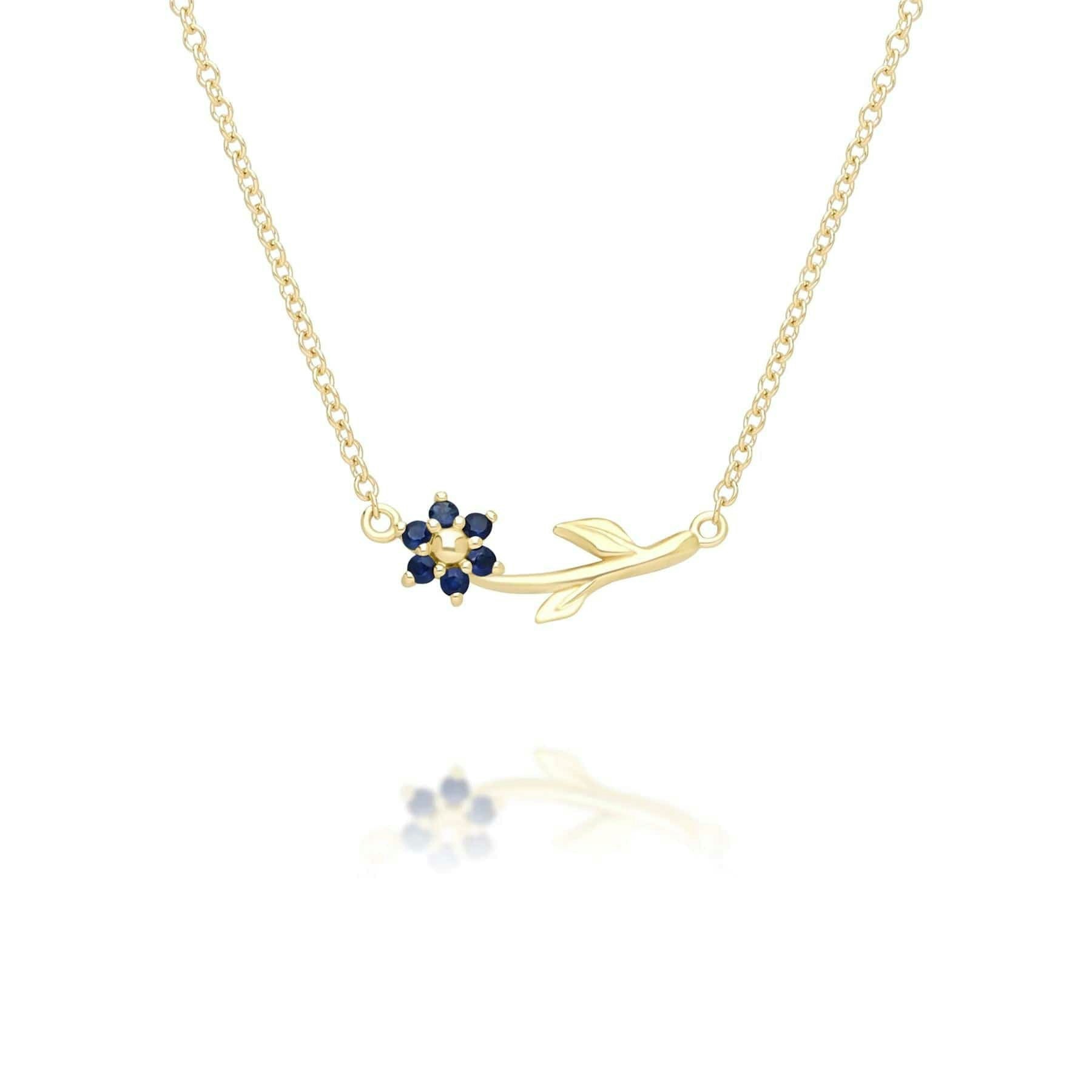 Gemondo Yellow/Gold Floral Vine Sapphire Necklace In 9Ct