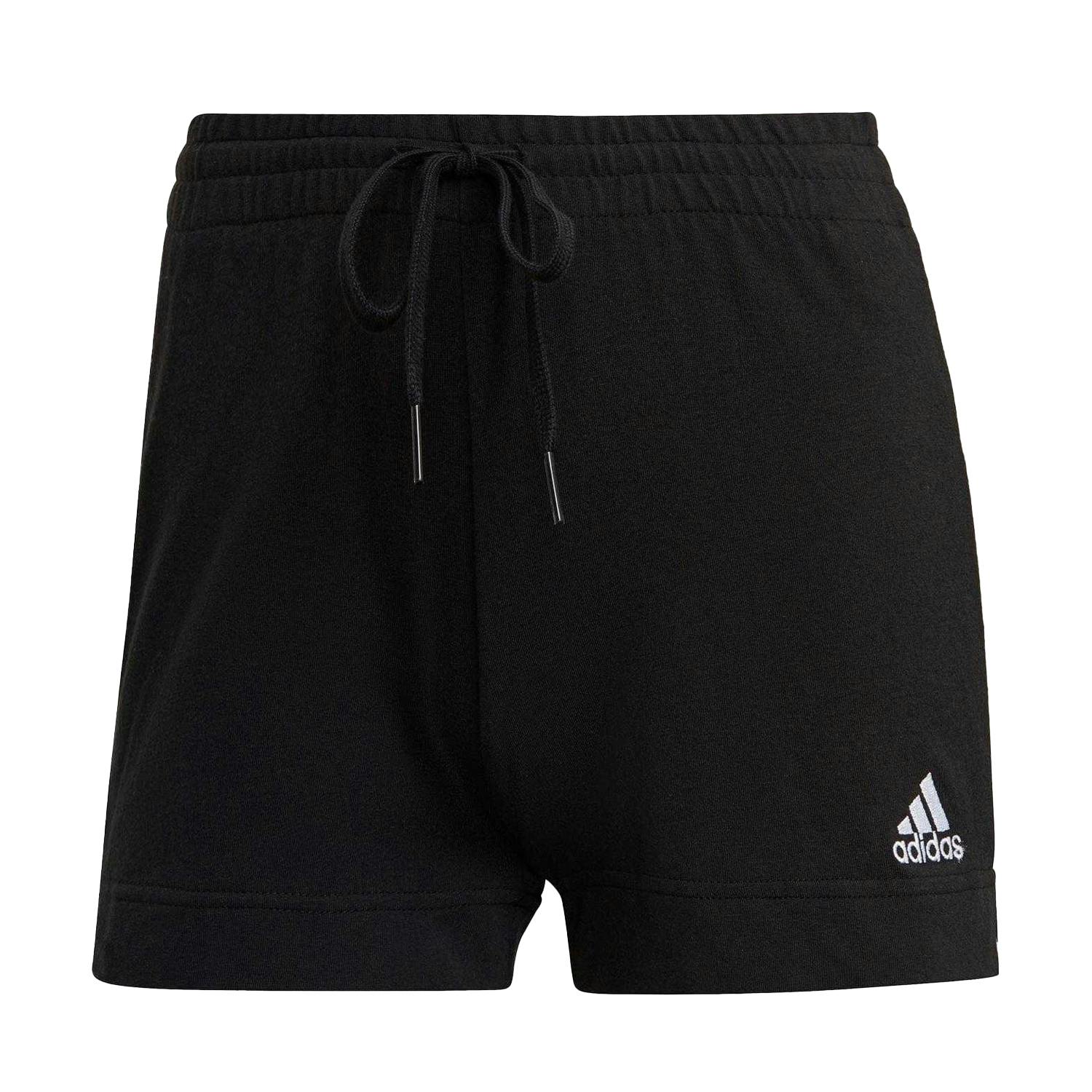 Adidas Women's Black/White Essentials 3 Stripes Shorts - 4 Uk - 6 Uk - 100% Mixed