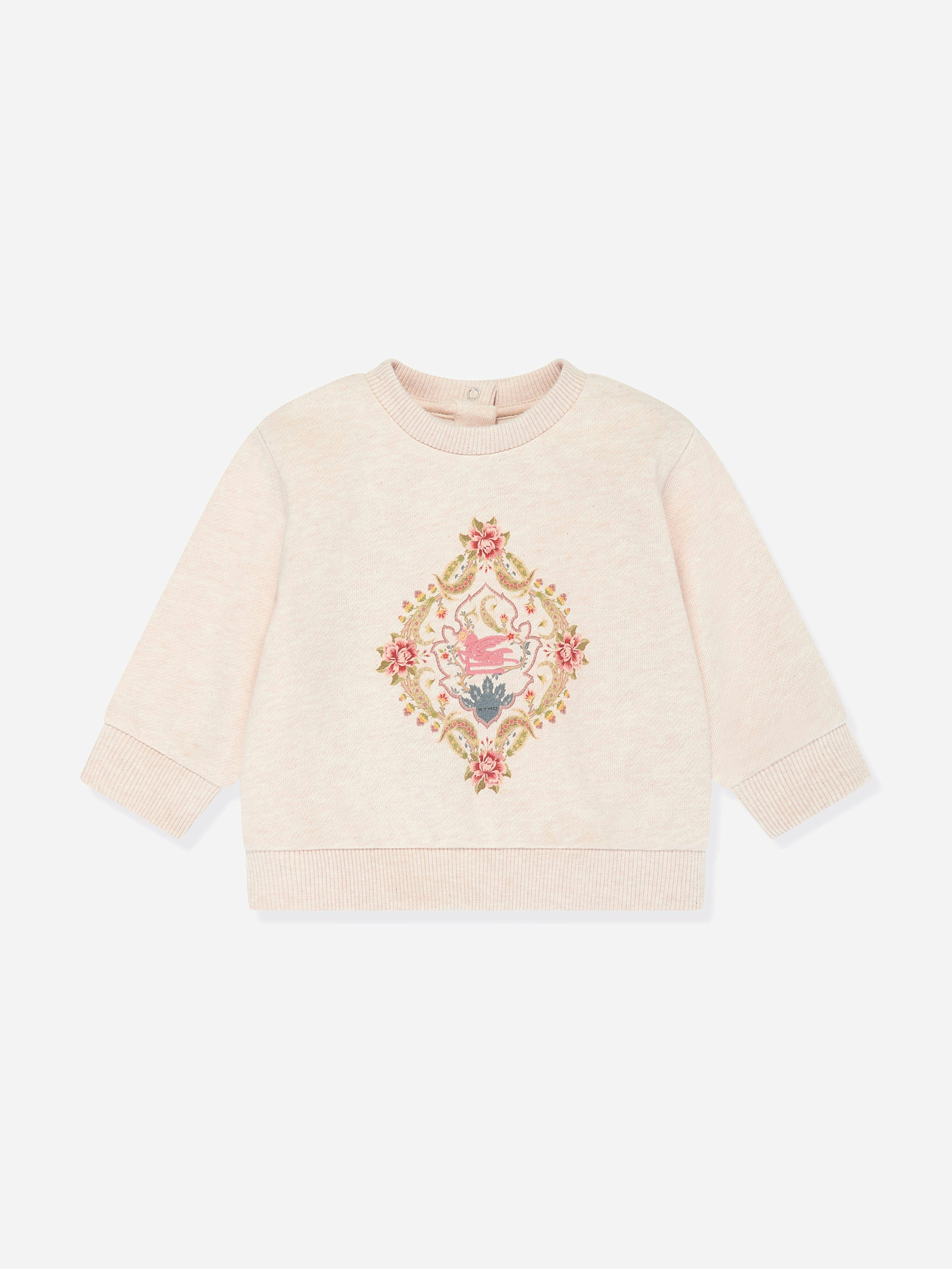 Etro Women's Beige Baby Girls Floral Sweatshirt In - 24 Mths