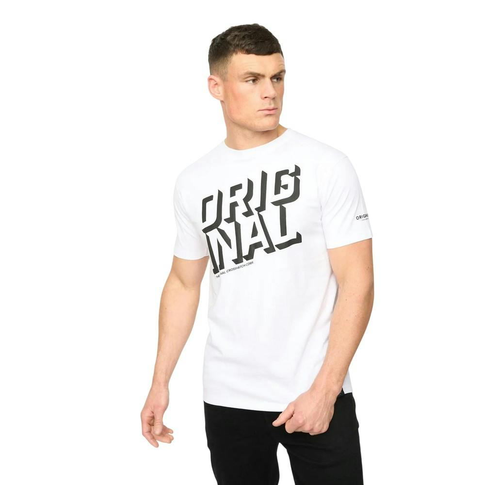 Crosshatch Men's White Protrax Cotton T-Shirt - M - 100% Cotton