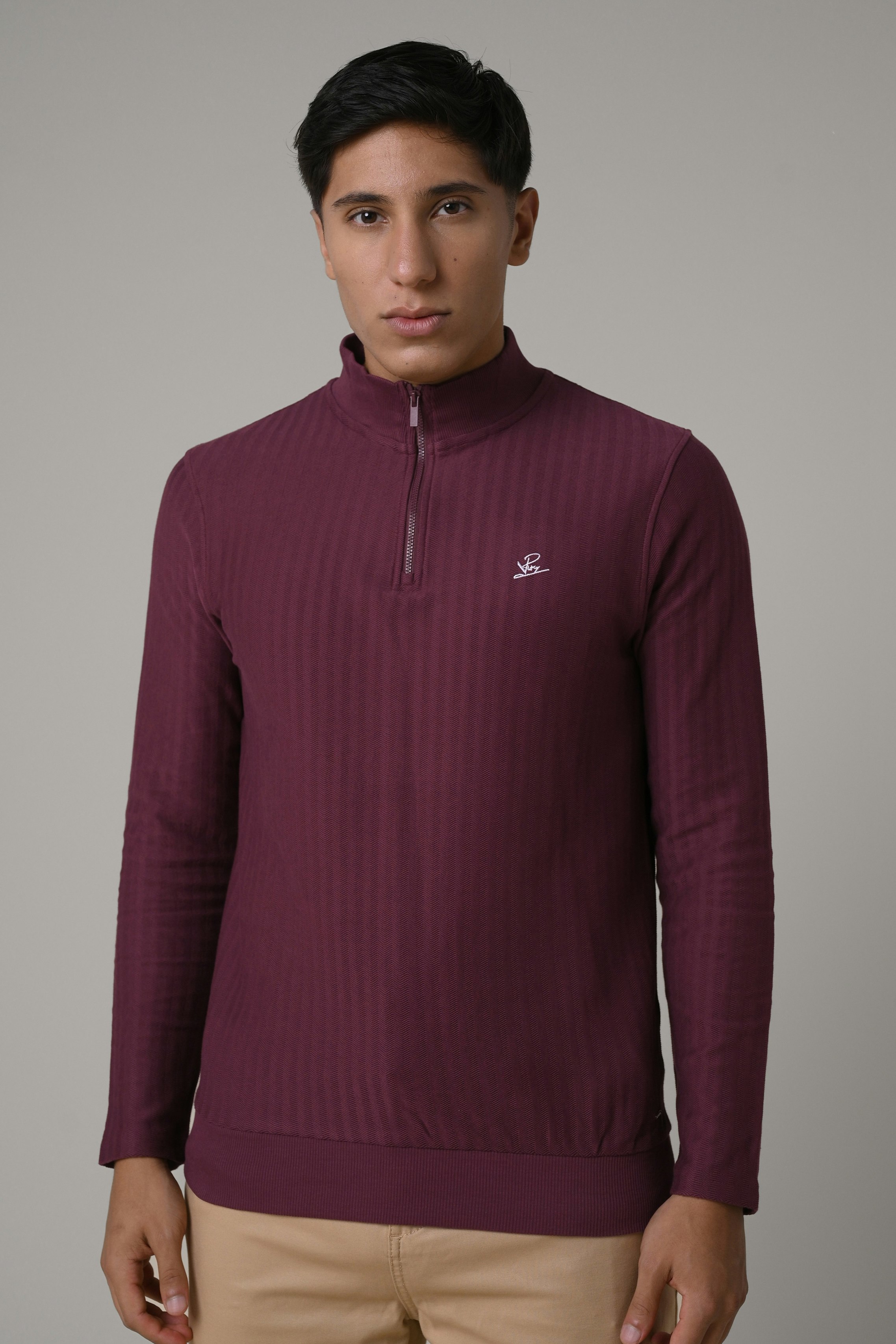 Enorsia Men's Red Half Zip Sweatshirt - L - 100% Cotton