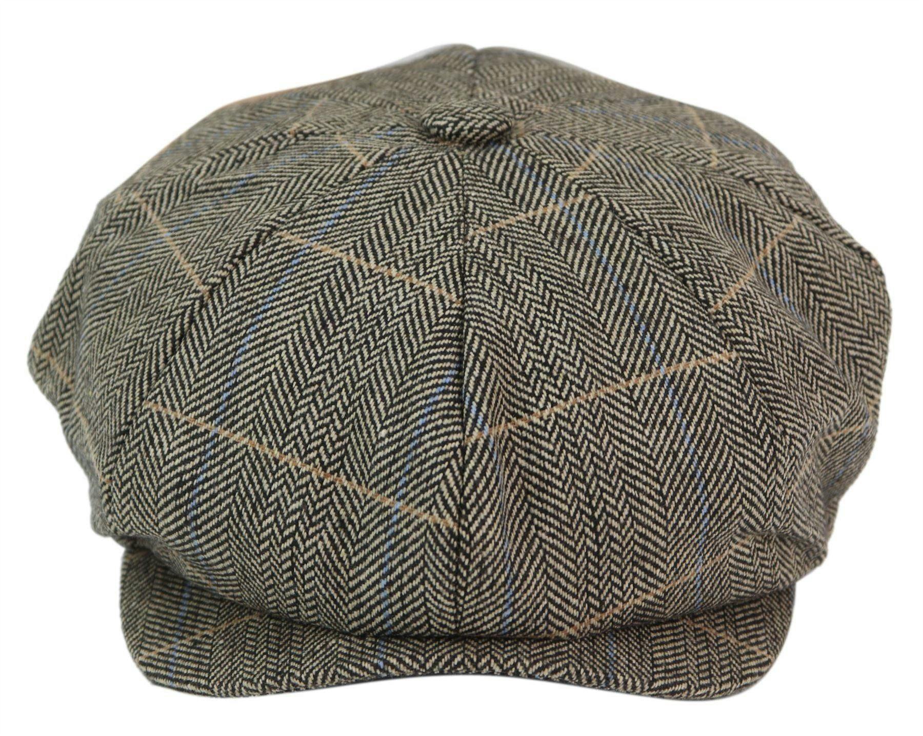 Infinity Leather Men's Peaky Blinders Herringbone Hat - Tan - S