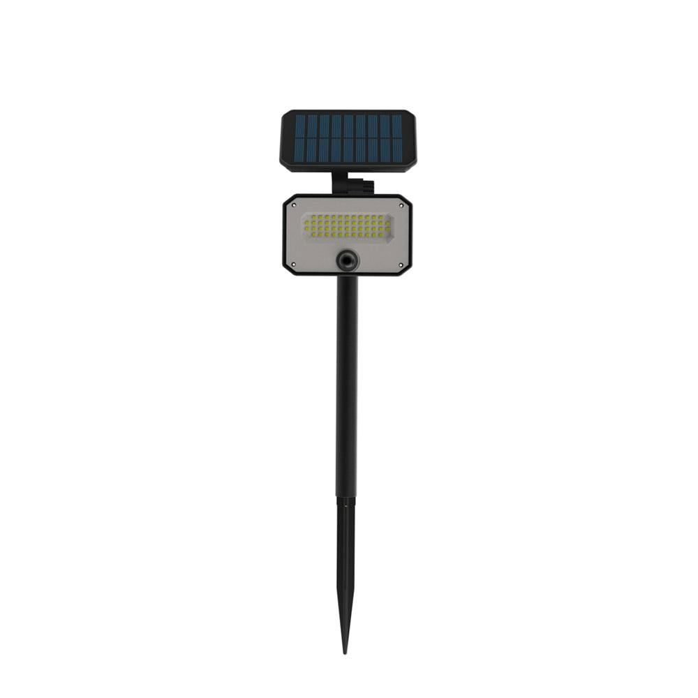 Rackhams Light/White 8W Solar Led Flood, Pir Motion Sensor Security Ip65 Waterproof, 6000K Day For Garden, Garage & Entrance