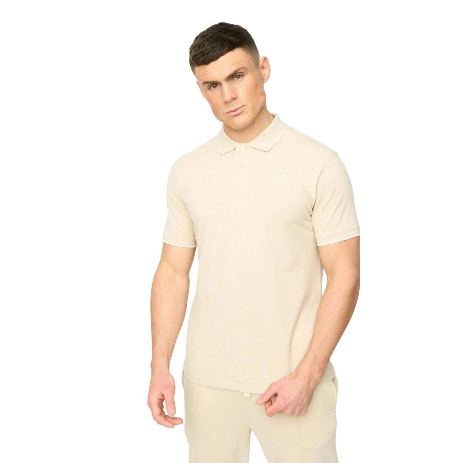 Crosshatch Men's Light Crufton Polo Shirt - Stone - M - Stone - 100% Cotton