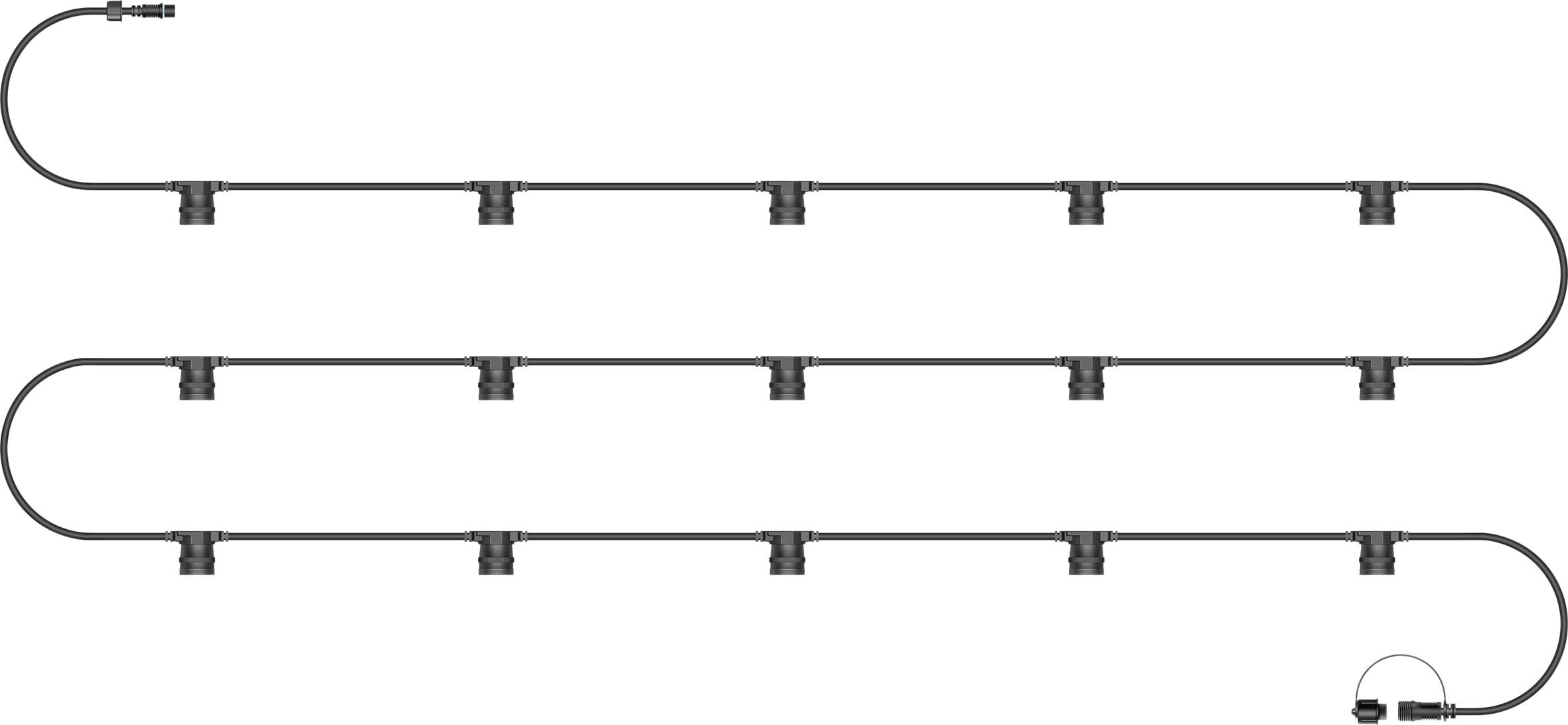 Rackhams Black E27 Es Screw Festoon Rubber Ip65 5M 15 Lamp