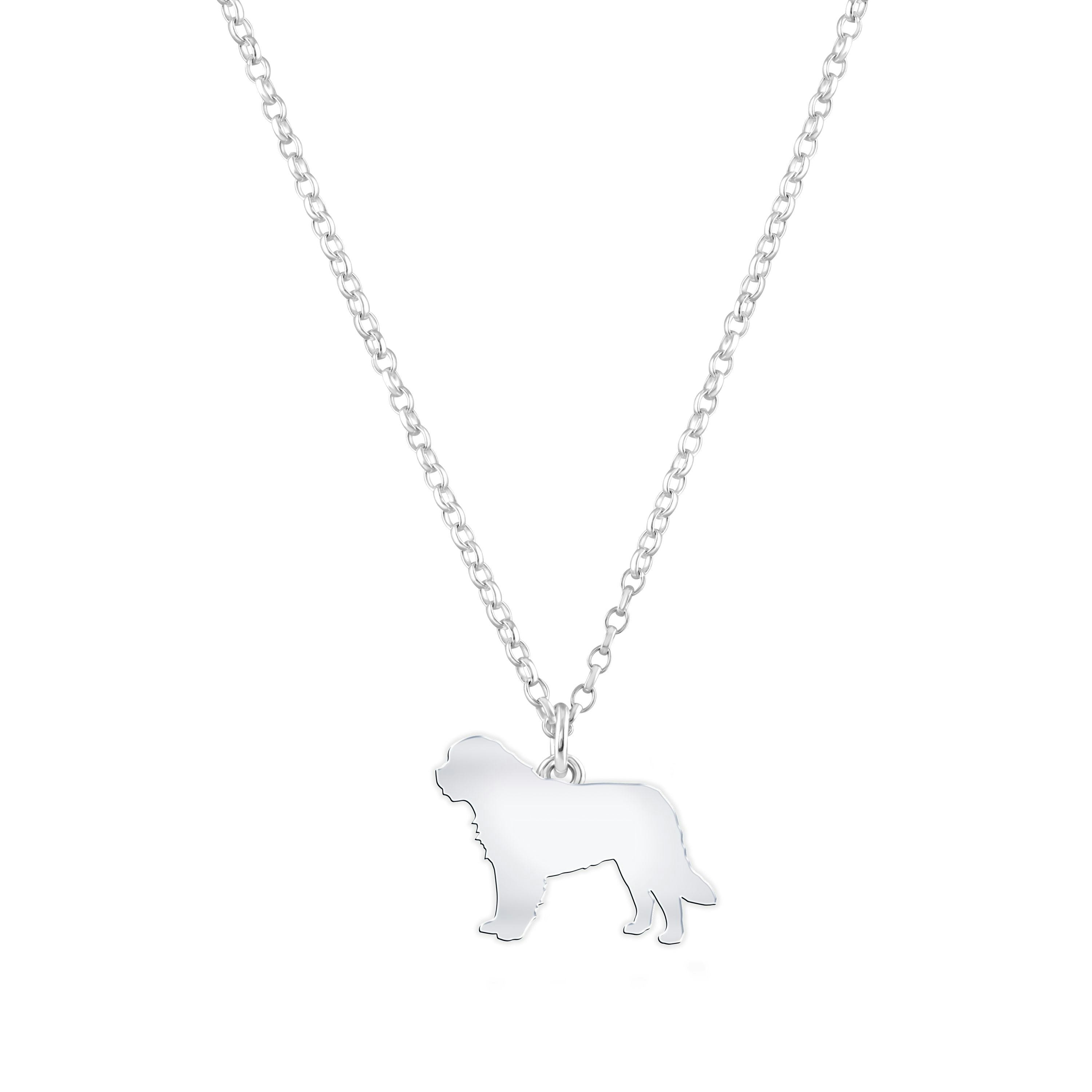 Mylee London Silver Newfoundland Silhouette Necklace - Personalised - Yes