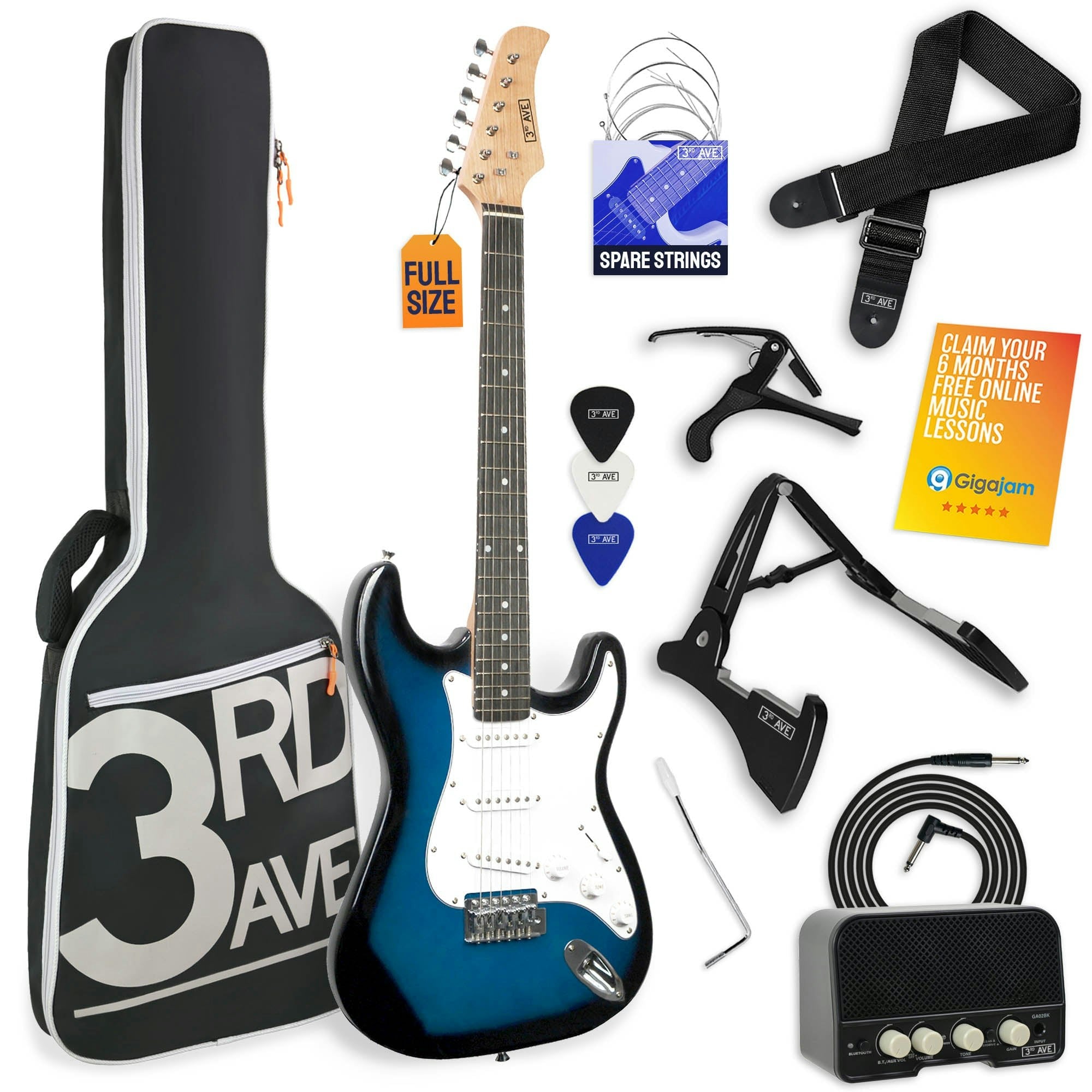 3Rd Avenue Pink Full Size Electric Guitar Pack With Amp