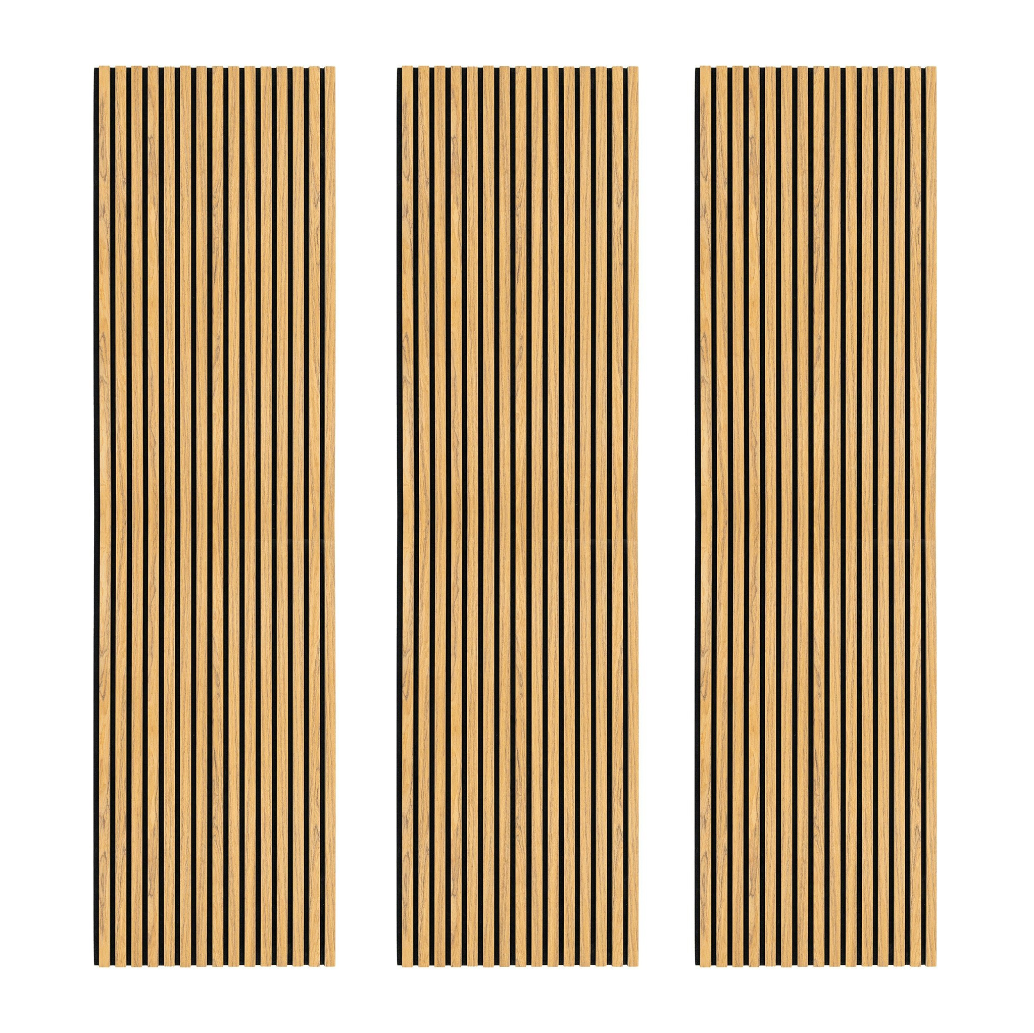 Rackhams Acoustic Slat Wall Panels X 3 - Oak