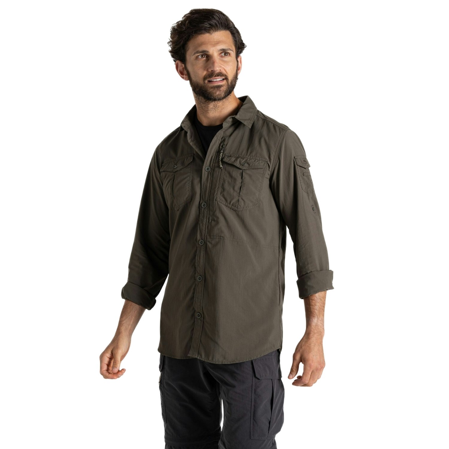 Craghoppers Men's Green Adventure Iii Nosilife Long-Sleeved Shirt - Woodland - Woodland - Xxl