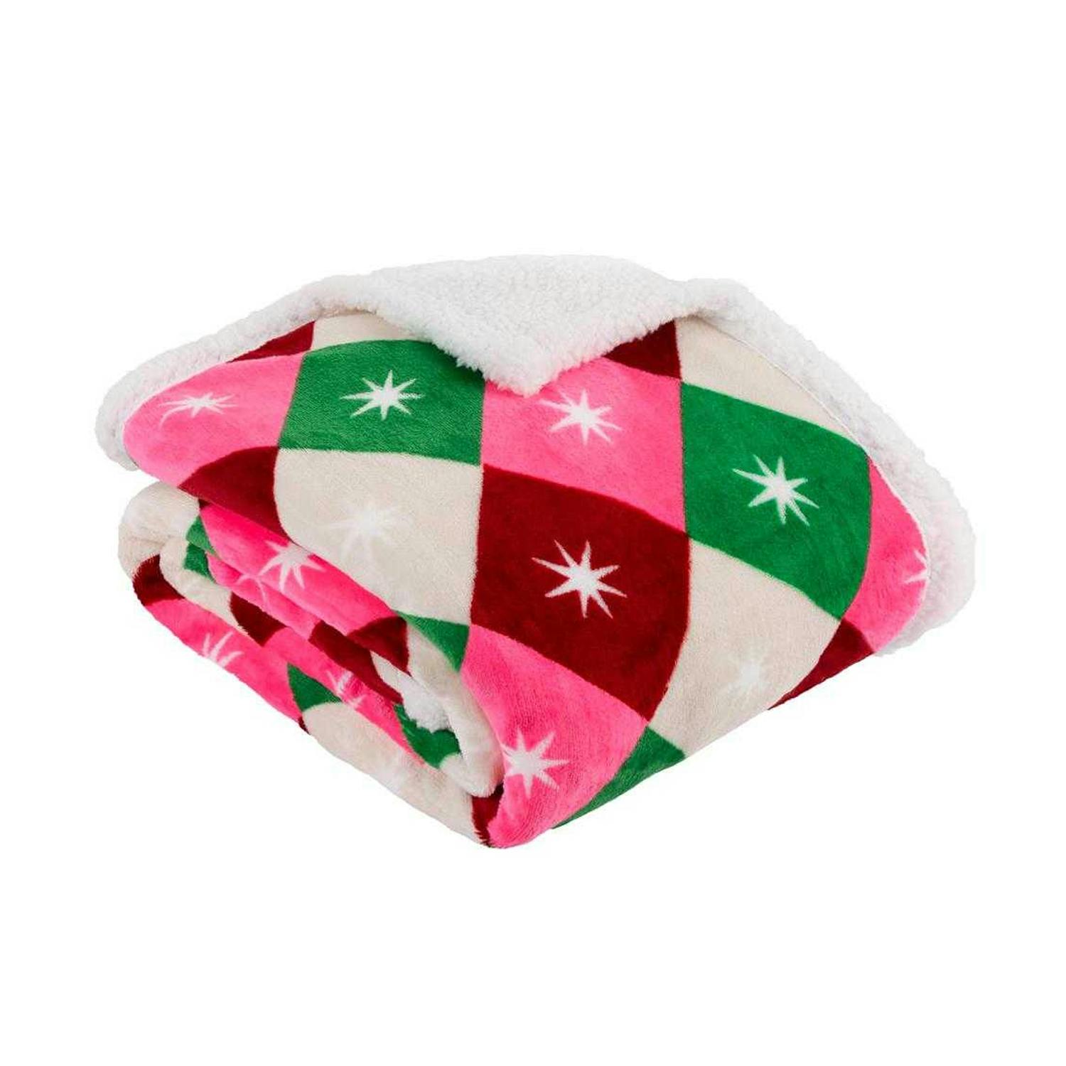 Furn Sherpa Fleece Star Throw - Multicoloured - 140Cm X 180Cm - Multicoloured - 100% Polyester