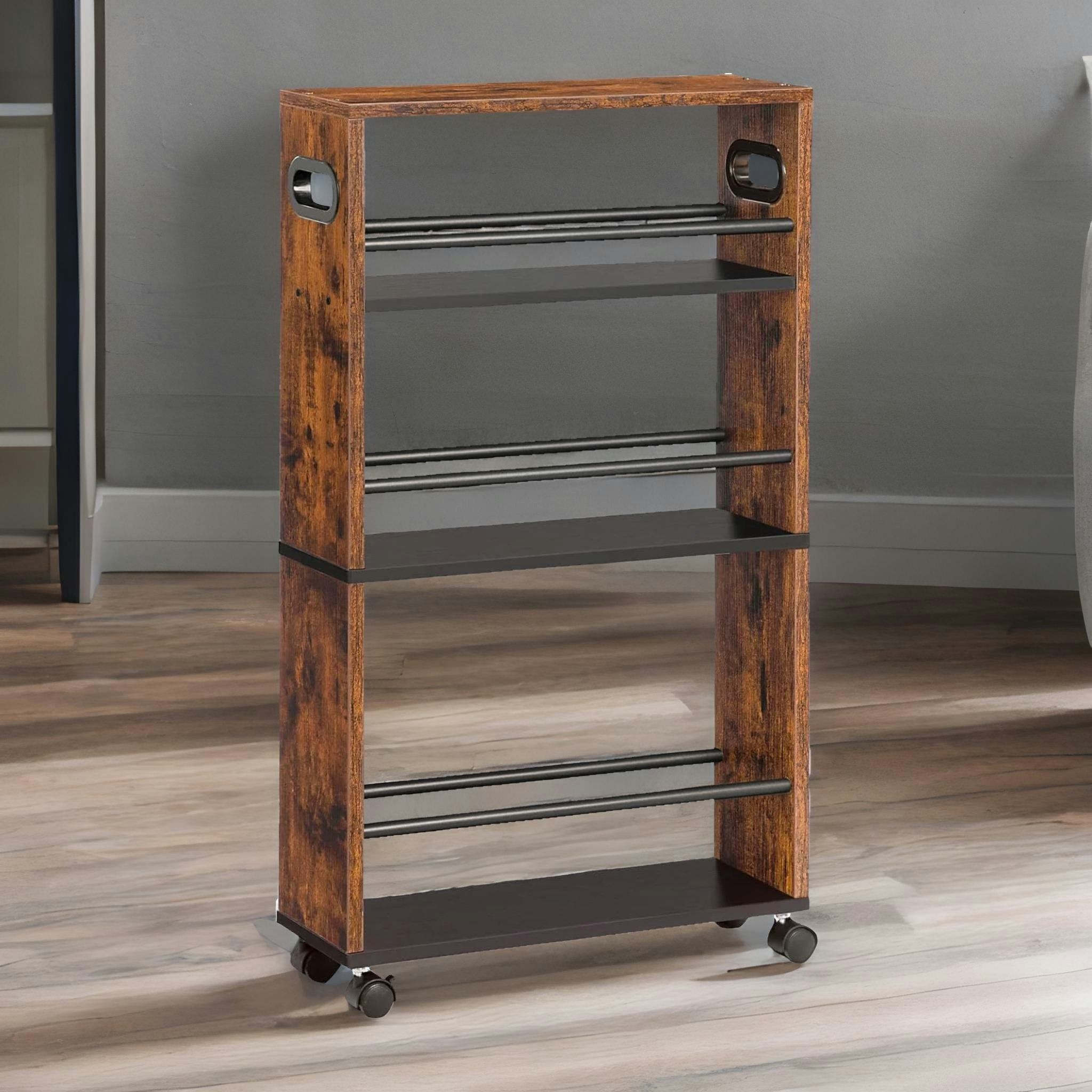 Rackhams 4-Tier Rolling Utility Cart With Handle
