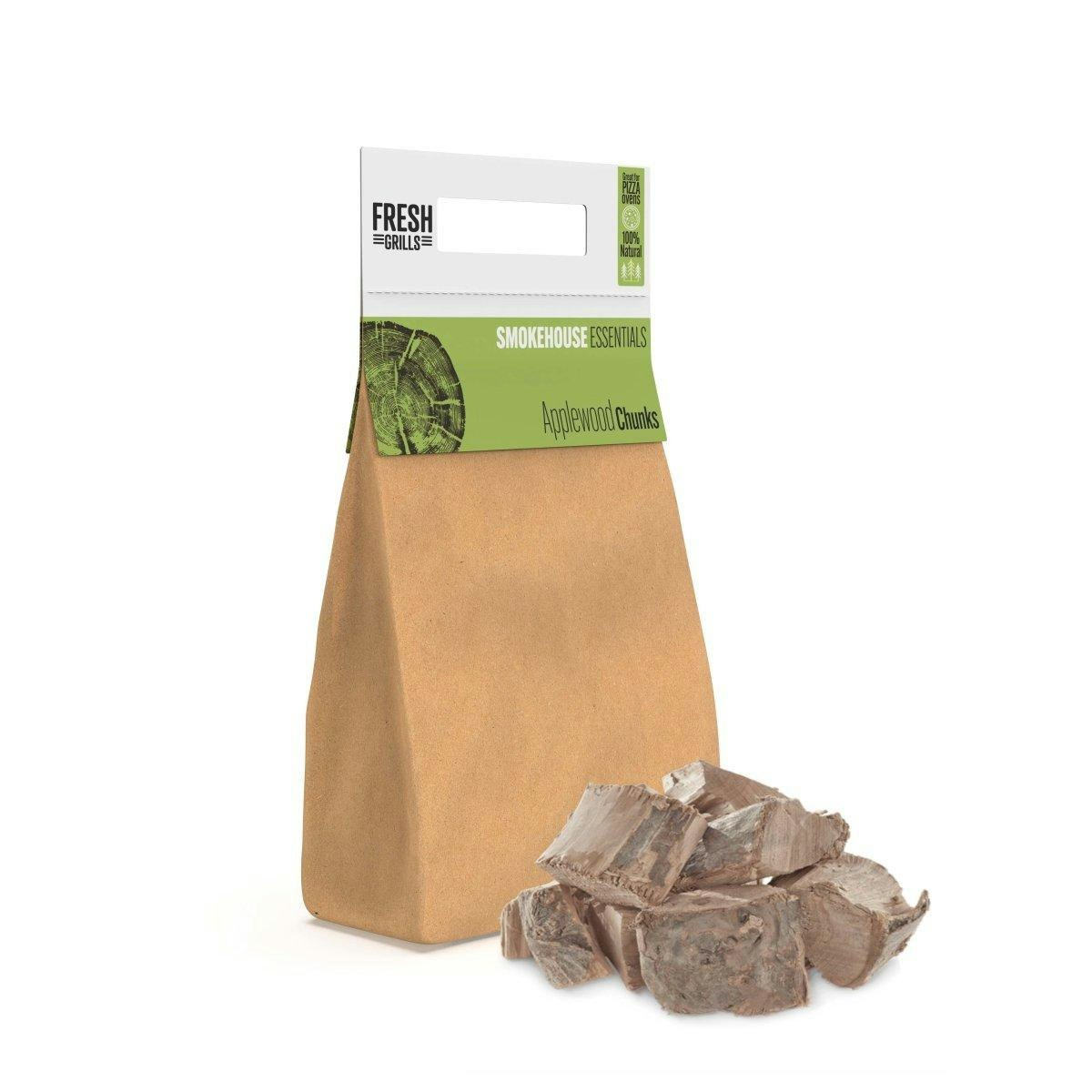 Rackhams Wood Chunks For Bbq Grill, Wood Fired Pizza Oven, Kamado And Outdoor Smokers - 1.5 Kg - 1.5Kg (5Ltr) - Applewood