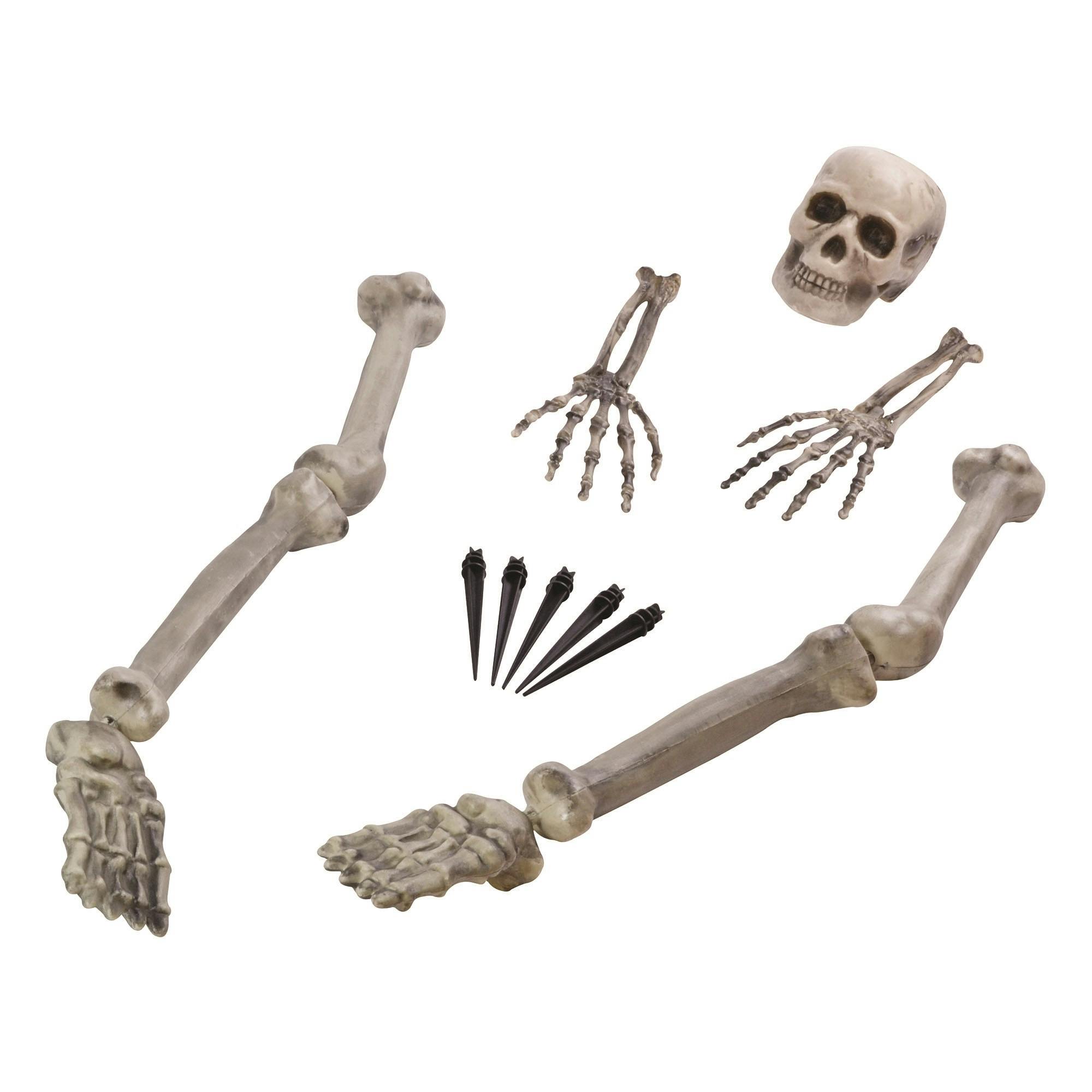 Bristol Novelty White Skeleton Ground Breaker Decoration - One Size - 100% Plastic Pp