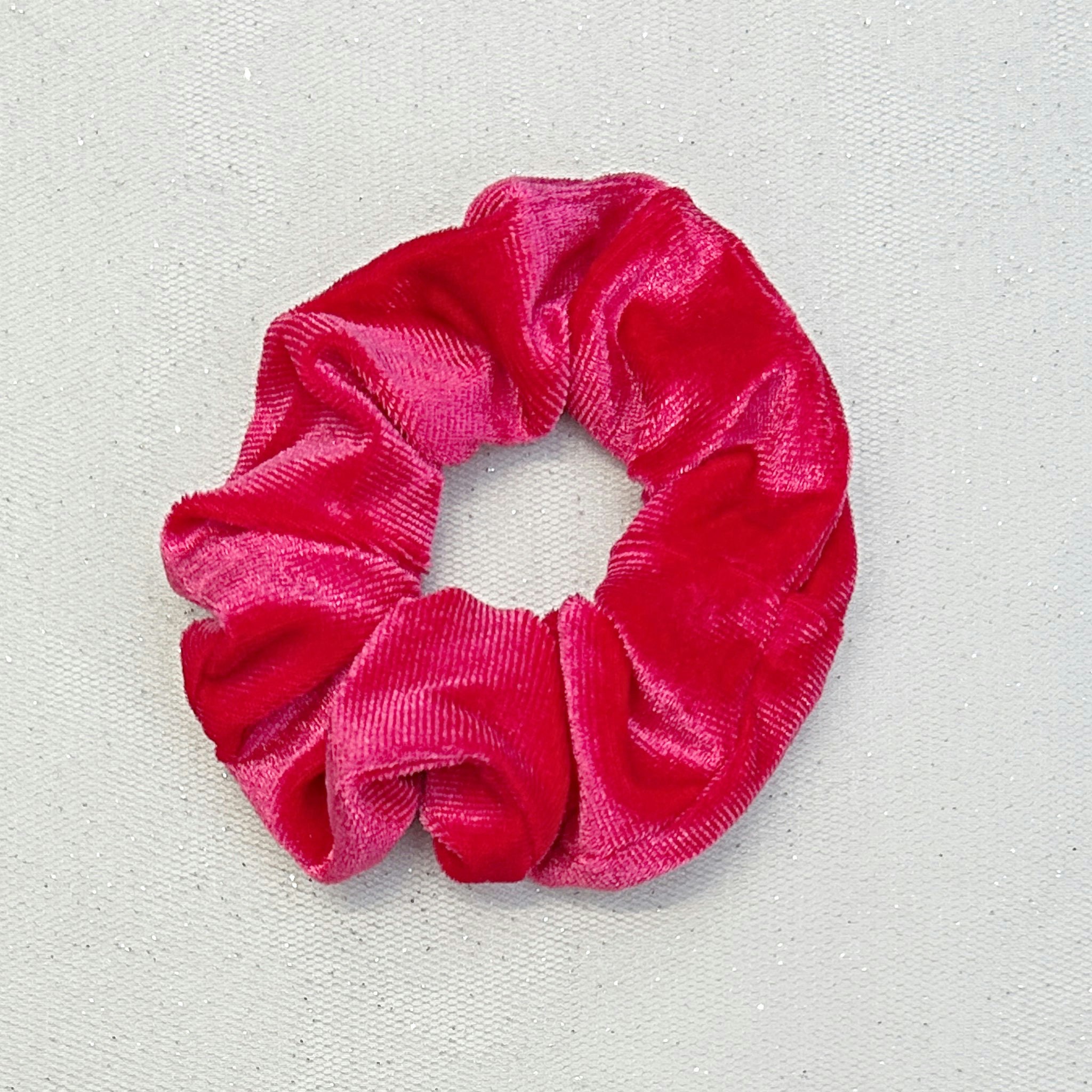 Queenmee Accessories Pink Scrunchie In Velvet Hot Scrunchie