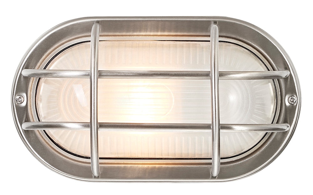 Rackhams Light Stainless Steel Cast Aluminium Outdoor Oval Bulkhead Wall