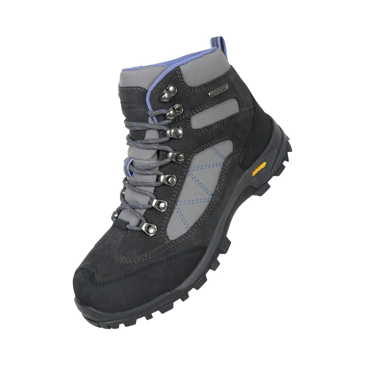 Mountain Warehouse Women's Grey / Storm Suede Waterproof Hiking Boots - 6 Uk - 40% Suede/20% Mesh/20% Eva/20% Rubber