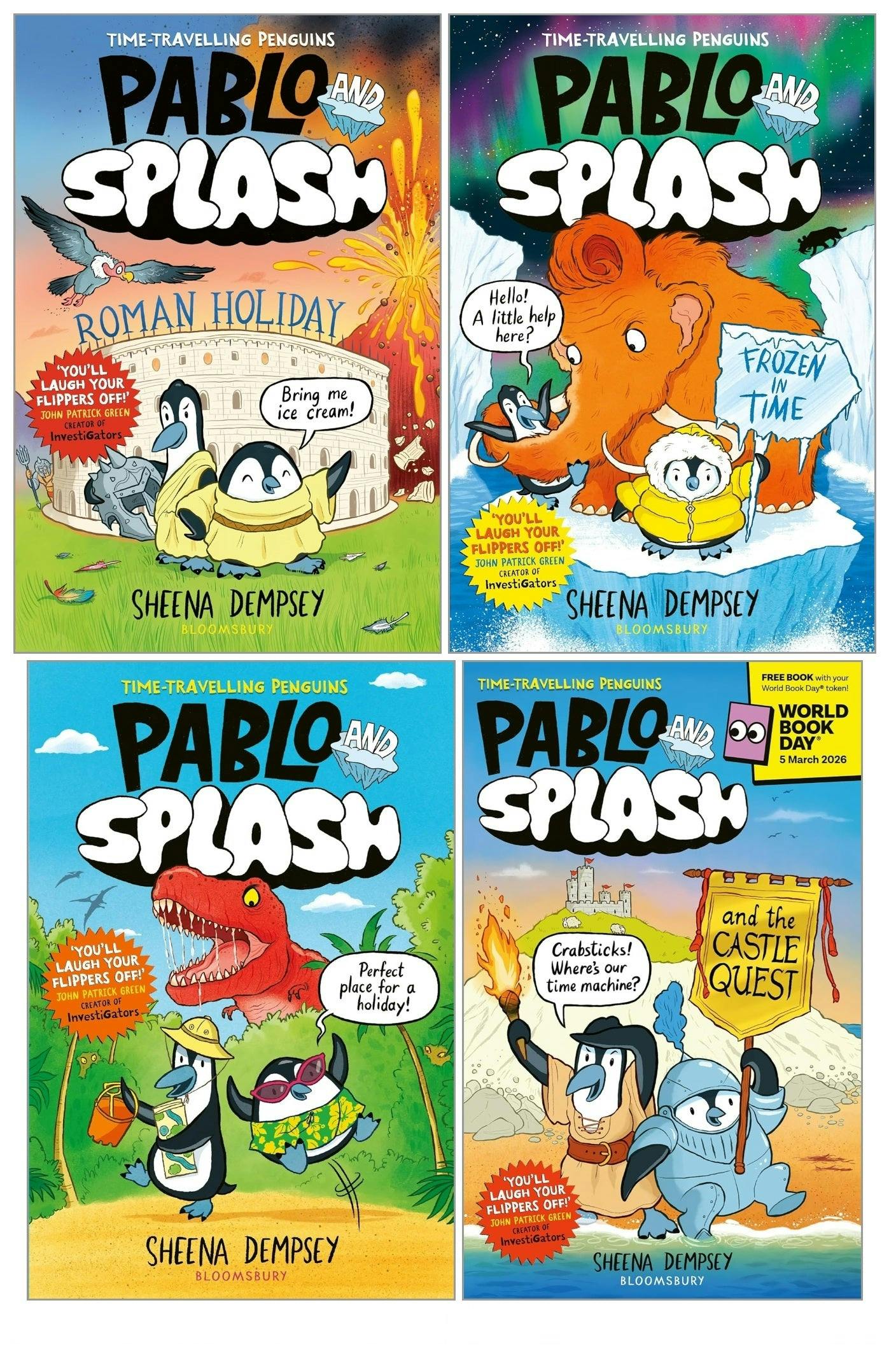Various Publishers Pablo And Splash Graphic Novel Series By Sheena Dempsey 4 Books Set (Pablo And Splash, Frozen In Time, Roman Holiday, Castle Quest: World Book Day)
