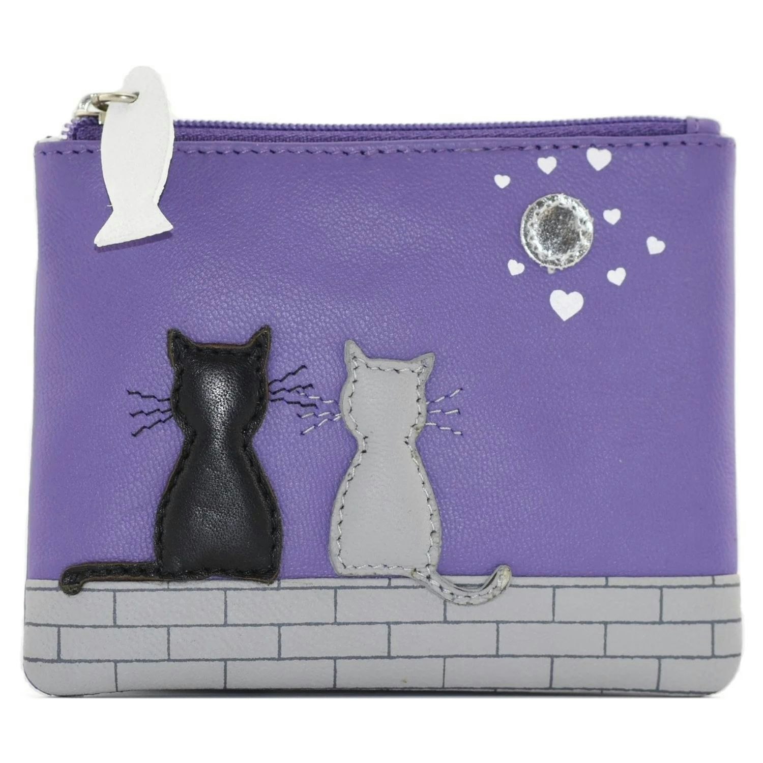 Mala Leather Purple Midnight Collection Cat Rfid Leather Coin Purse