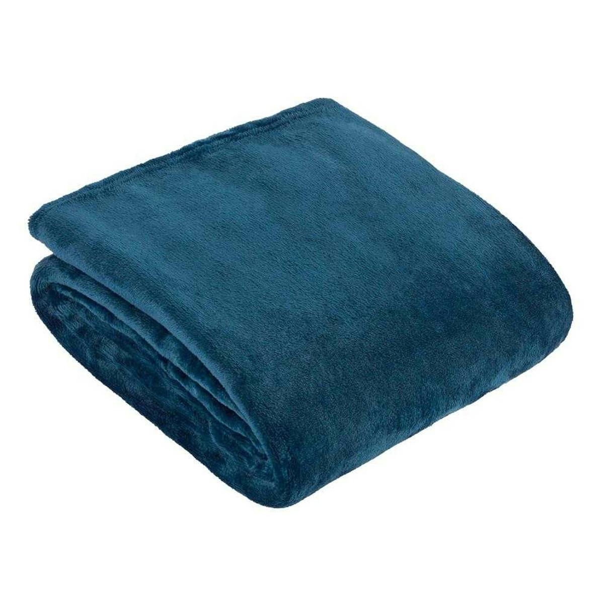 Rackhams Harrow Fleece Throw - Midnight - 140Cm X 180Cm - Midnight - 100% Polyester