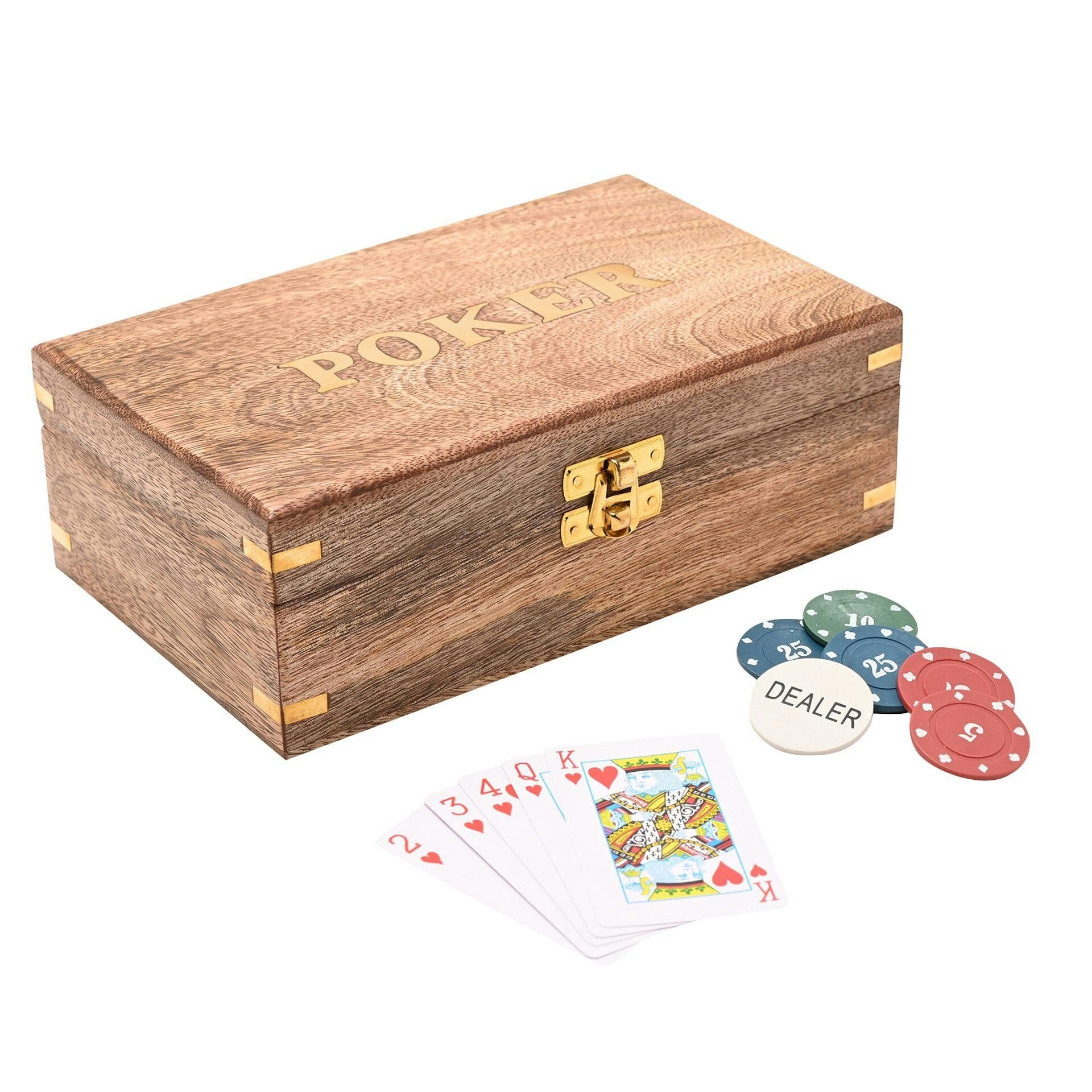Julian Charles Brown Harvey Makin Wooden Poker Set - One Size - Image 4