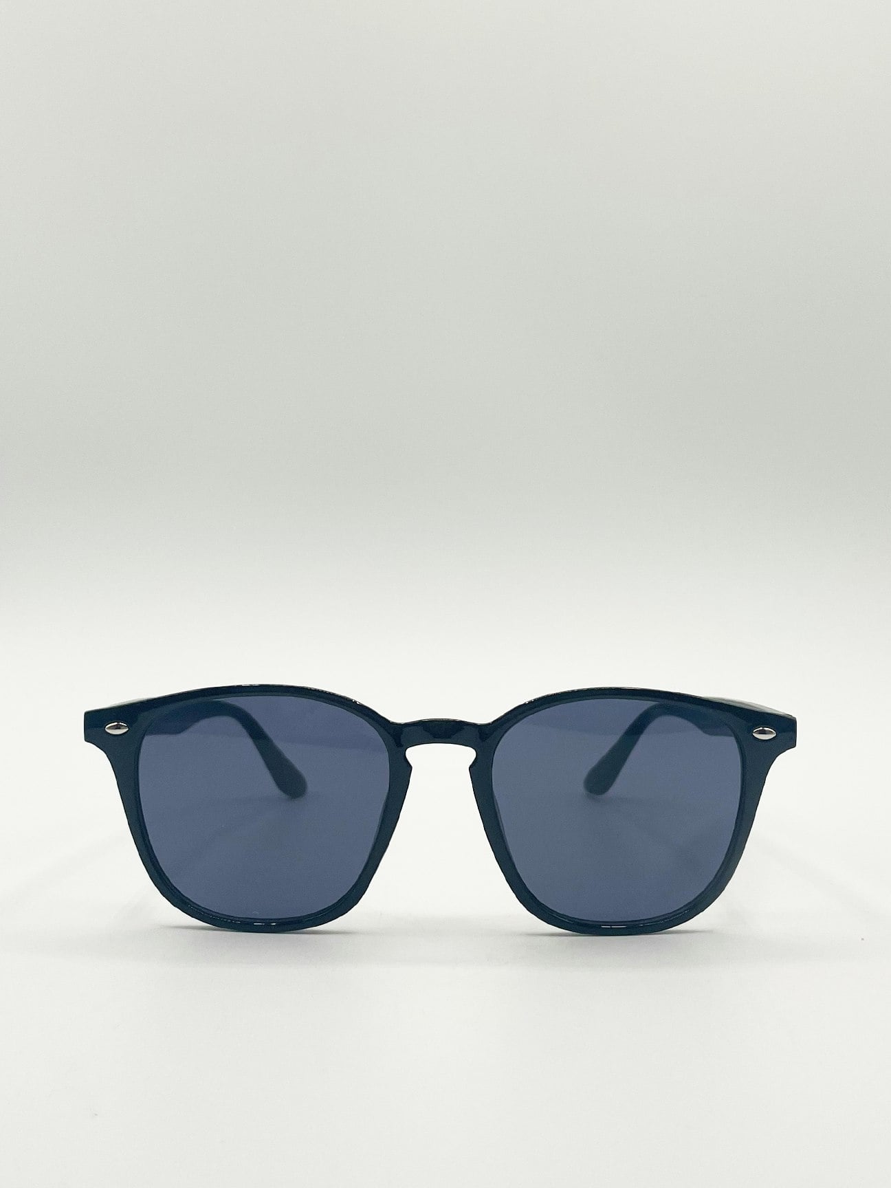 Svnx Black Classic Rounded Wayfarer Style Sunglasses - One Size