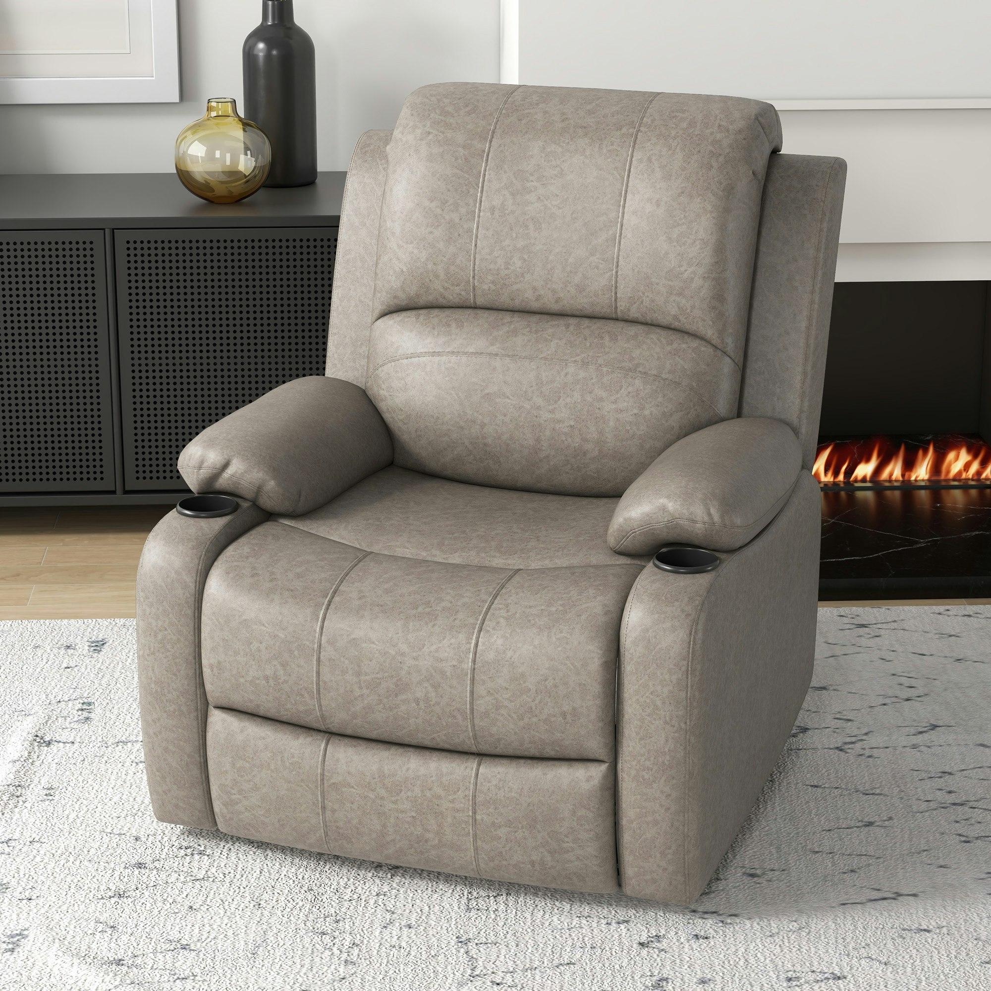 Homcom Recliner Armchair For Living Room, Recliner Chair With Cup Holder - Image 4